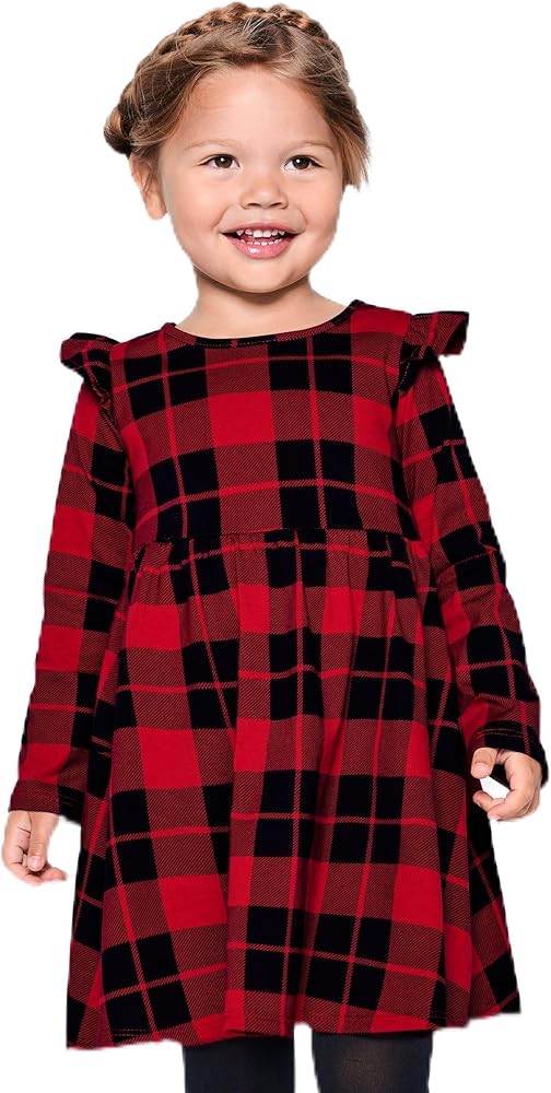 Amazon.com: The Children's Place,Baby-Girls,and Toddler Long Sleeve Casual  Dresses,Black Red Flutter,6 Months,9 Months: Clothing, Shoes & Jewelry
