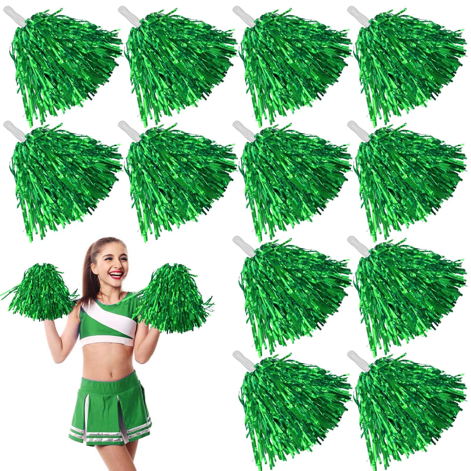 Leikurvo 12 pompones de animadora, pompones deportivos, pompones de animadora, pompones para eventos deportivos, juegos de pelota, bailes, fiestas de carnaval (6 colores)