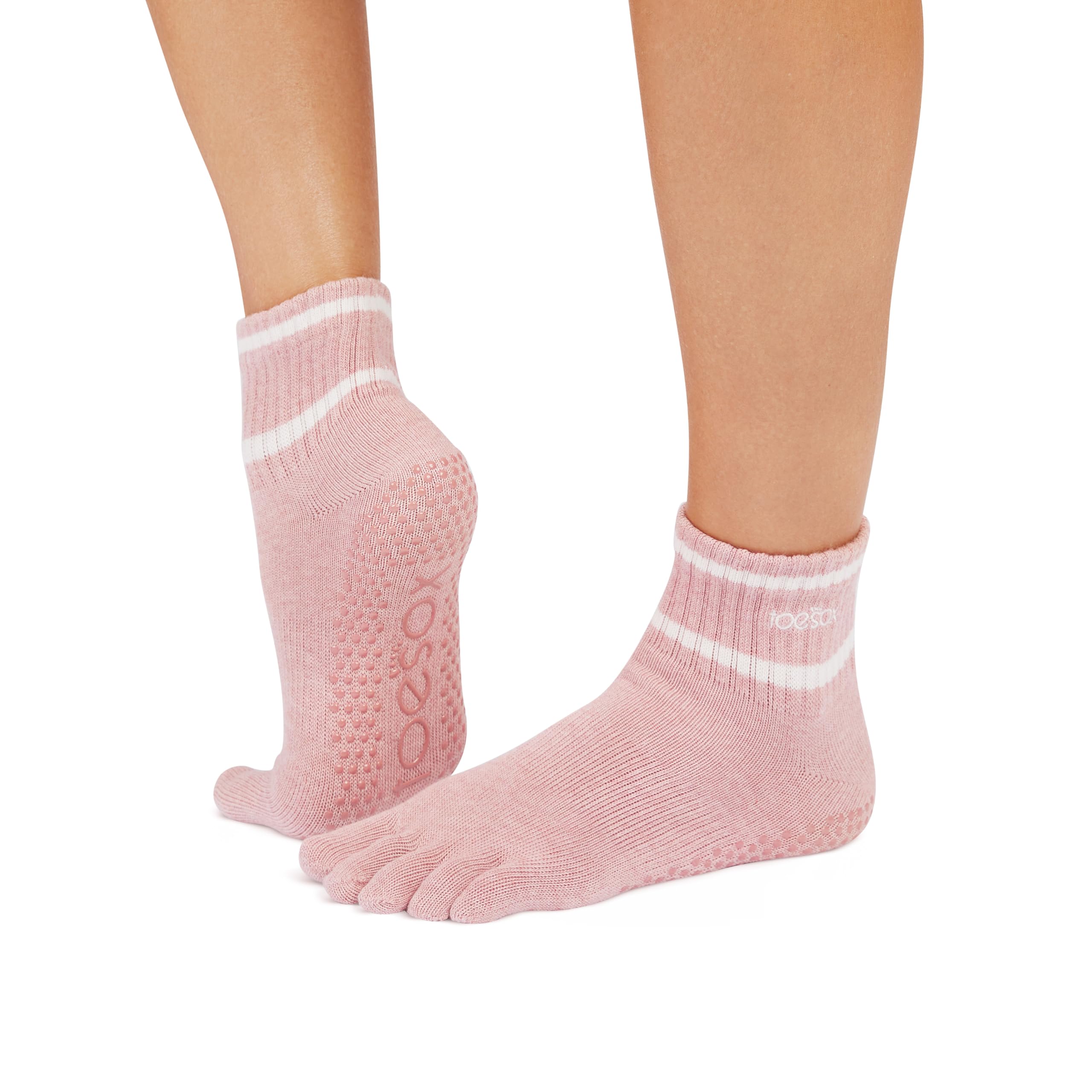 Toesox Women's Pink Full Toe Melody Short Socks Eu 39-42 1/2