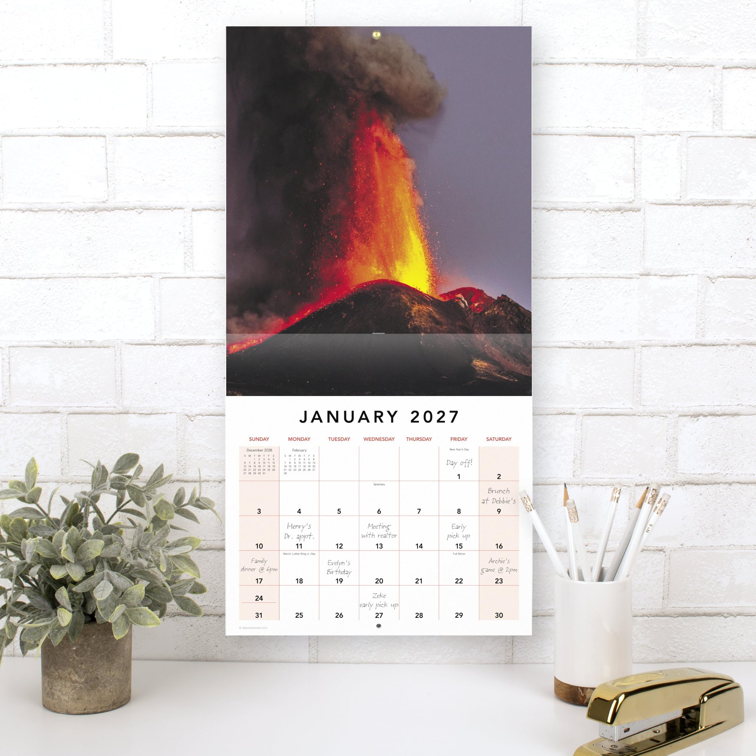 Calendrier mural 2027, 30,5 x 30,5 cm, mère nature, mensuel (LME209-1027)