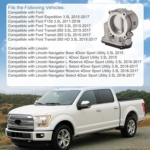 Miniatura 3 de Cuerpo electrónico del acelerador compatible con Ford F150 2011-2016, Ford Expedition Transit-150 Transit-250 Transit-350 Lincoln Navigator