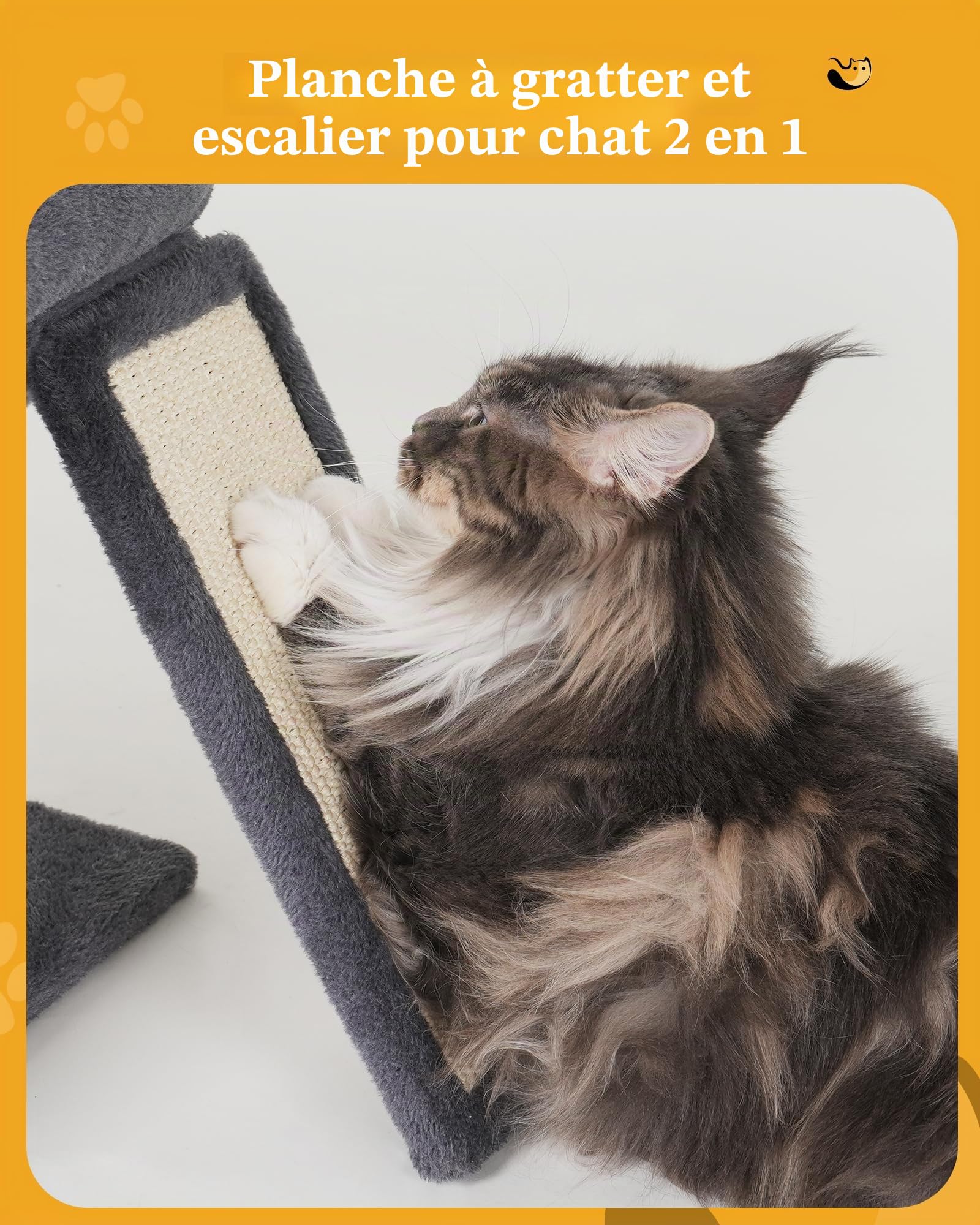 Aechonow Arbre à Chat pour Gros Adulte Chat, Grande Plate-Forme de Tour, Grimper griffoir en Sisal, Maison d'intérieur Gros pour Chat Vieux, Gris Foncé