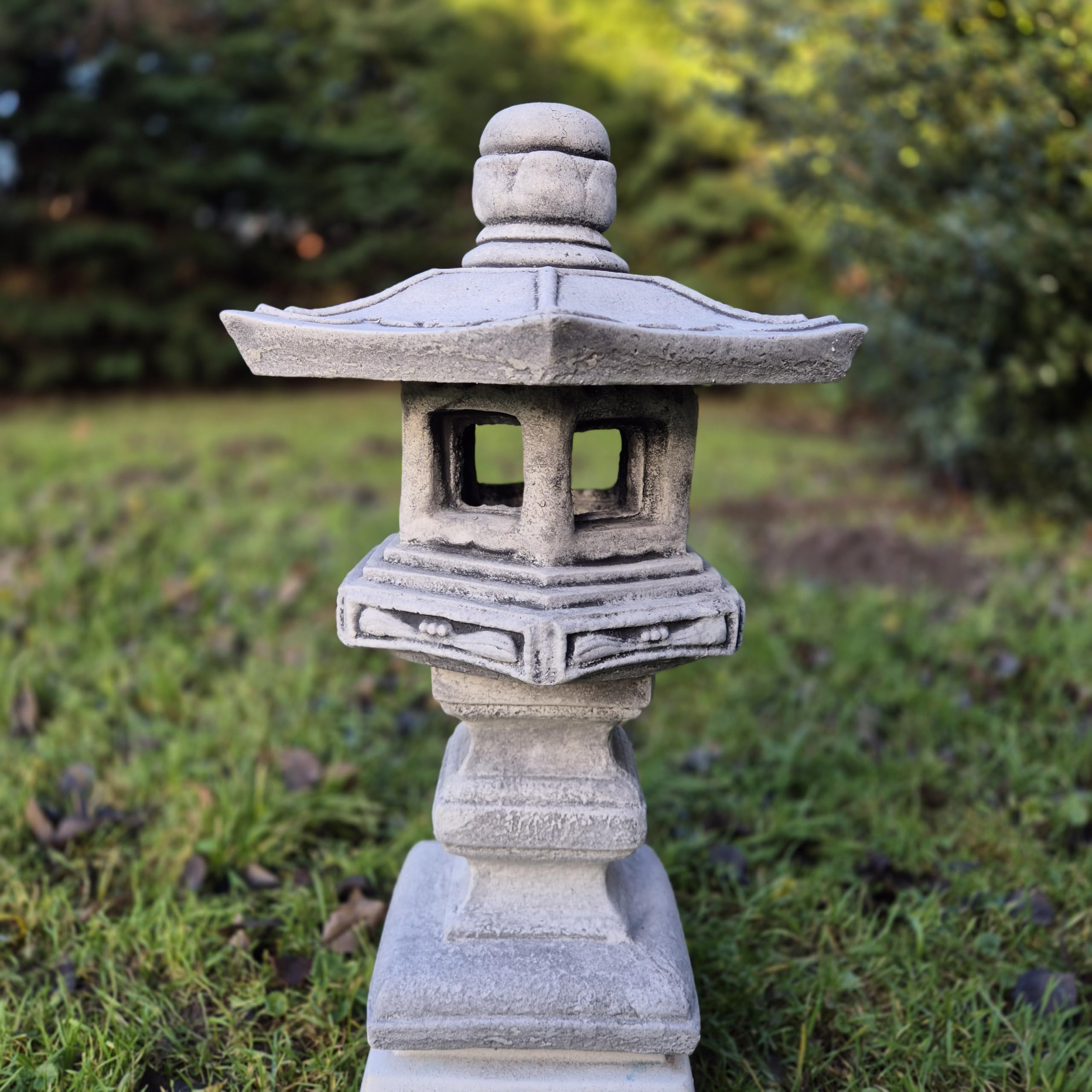 FABRIQ Yukimi-Doro - Lanterna giapponese, 42 cm, resistente alle intemperie e al gelo fino a -30°C, pietra per esterni, illuminazione decorativa