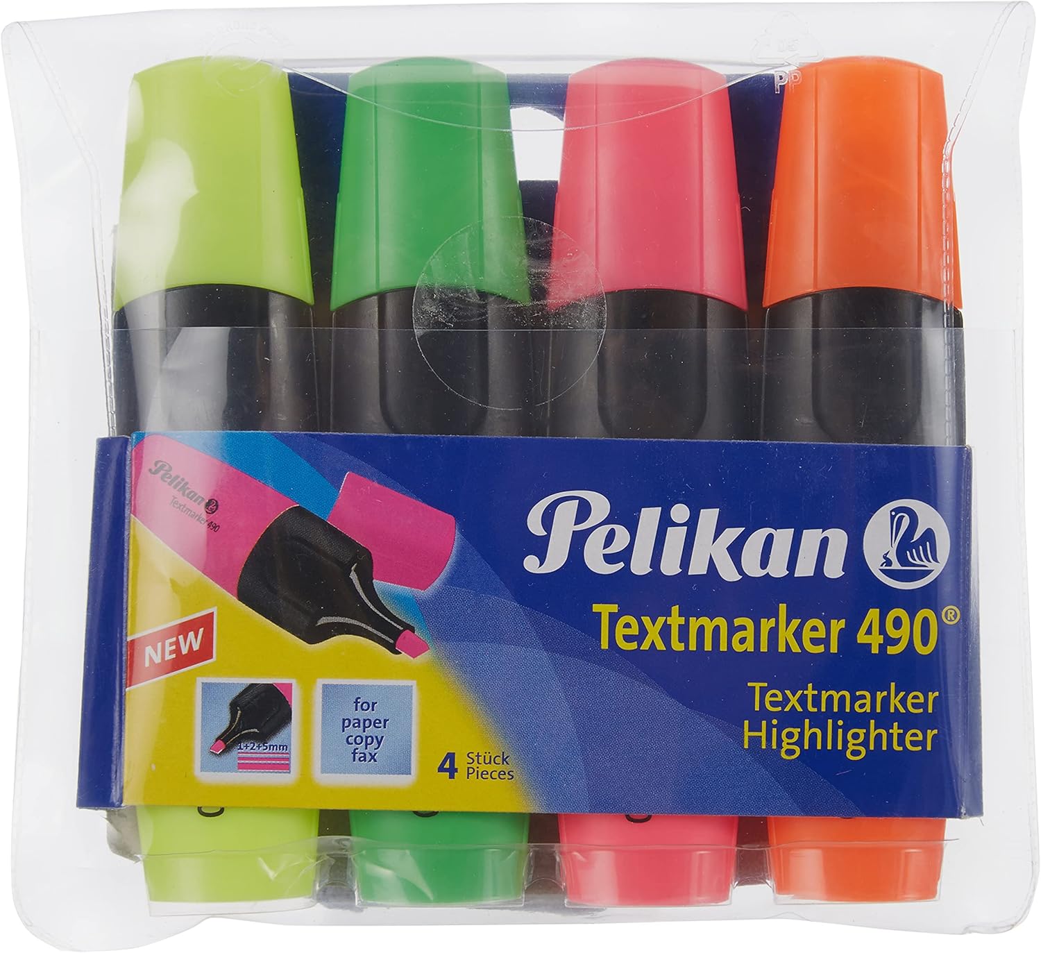 Pelikan 943324 Highlighters Pack of 4 Yellow/Pink/Orange/Green