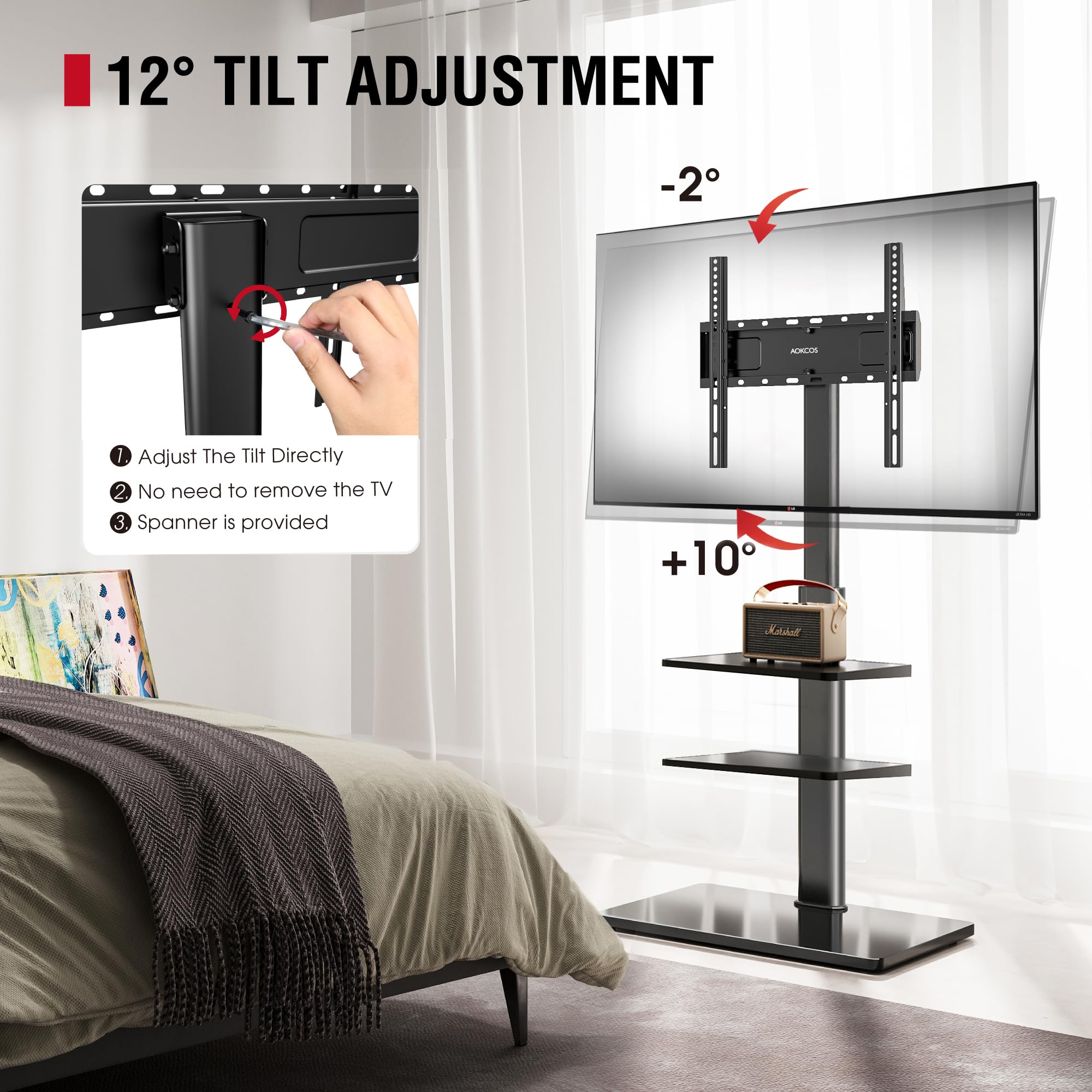 Stand TV Piantabili Tilt 32-70 Pollici Adattabilità VERTICALE - Dettaglio