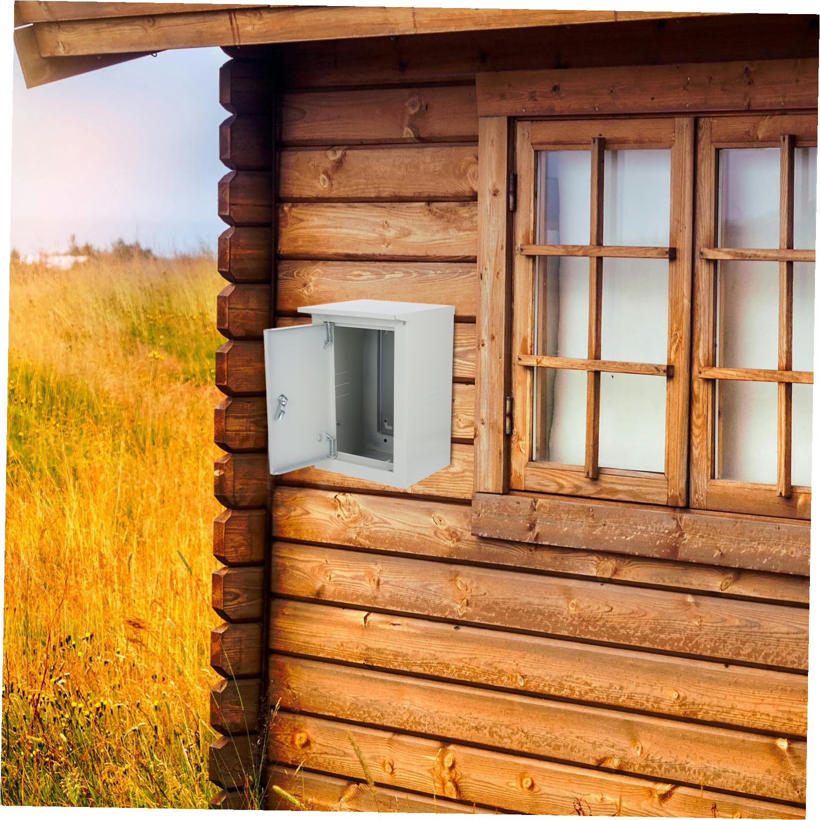 Caja Eléctrica Exterior de Aluminio Gran Capacidad, Diseño Montado en Pared para Uso al Aire Libre, Fácil de Limpiar y Protege Circuitos contra Cortocircuitos