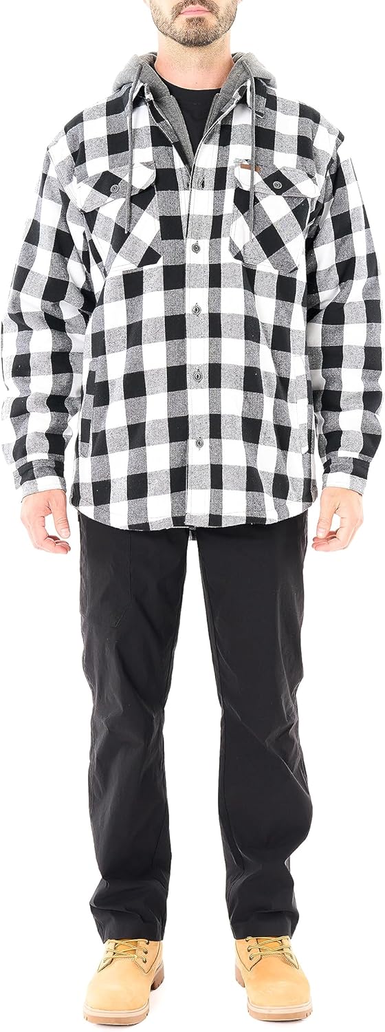 Smith's Workwear Men's Sherpa-Lined Hooded Flannel Shirt-Jacket - Image 10