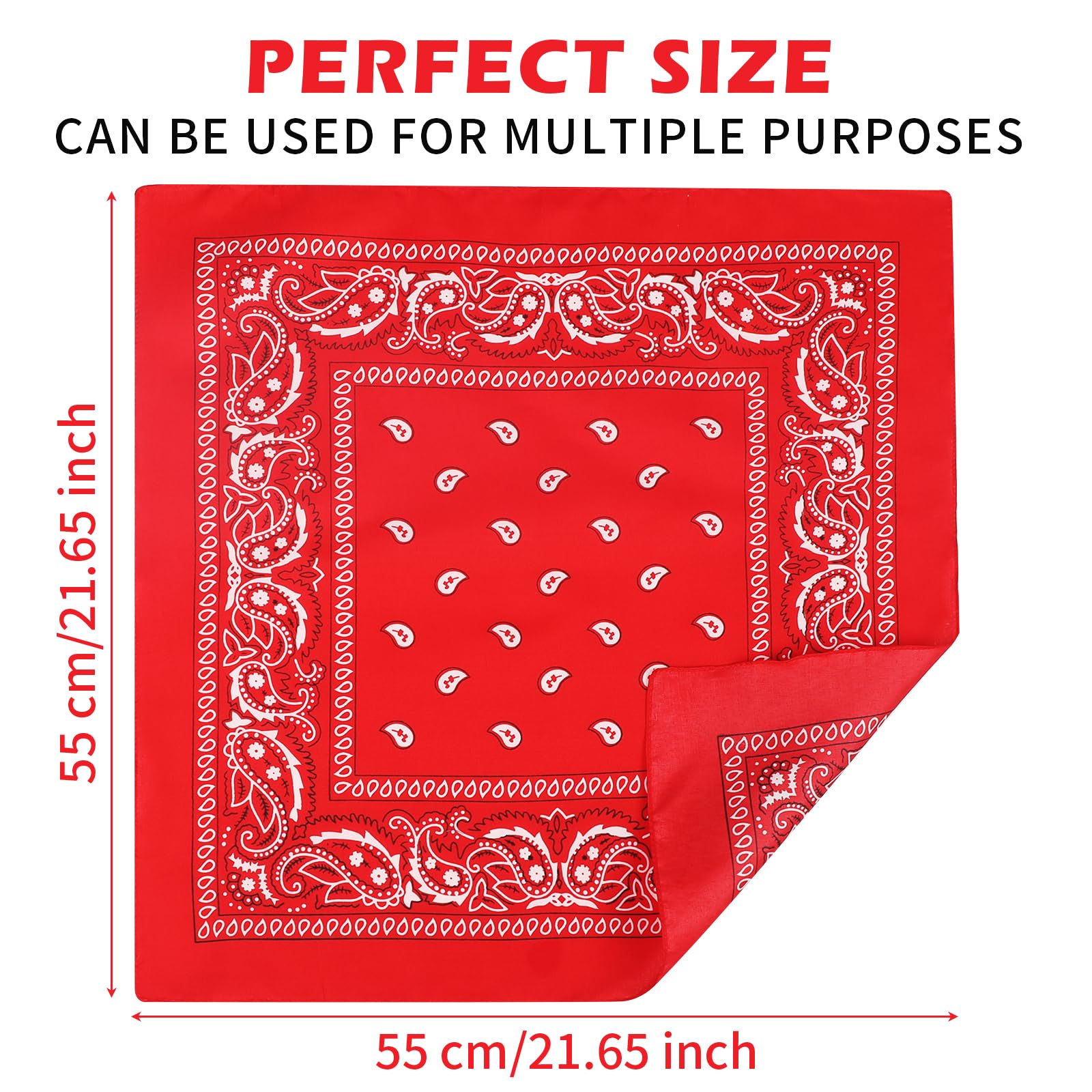 LL FCBDA 50 Pcs Bandanas Paisley Pattern Bandanas Bulk Multi-Purpose Square Handkerchief,Face Mask Headband for Men and Women (Mixed Colors)