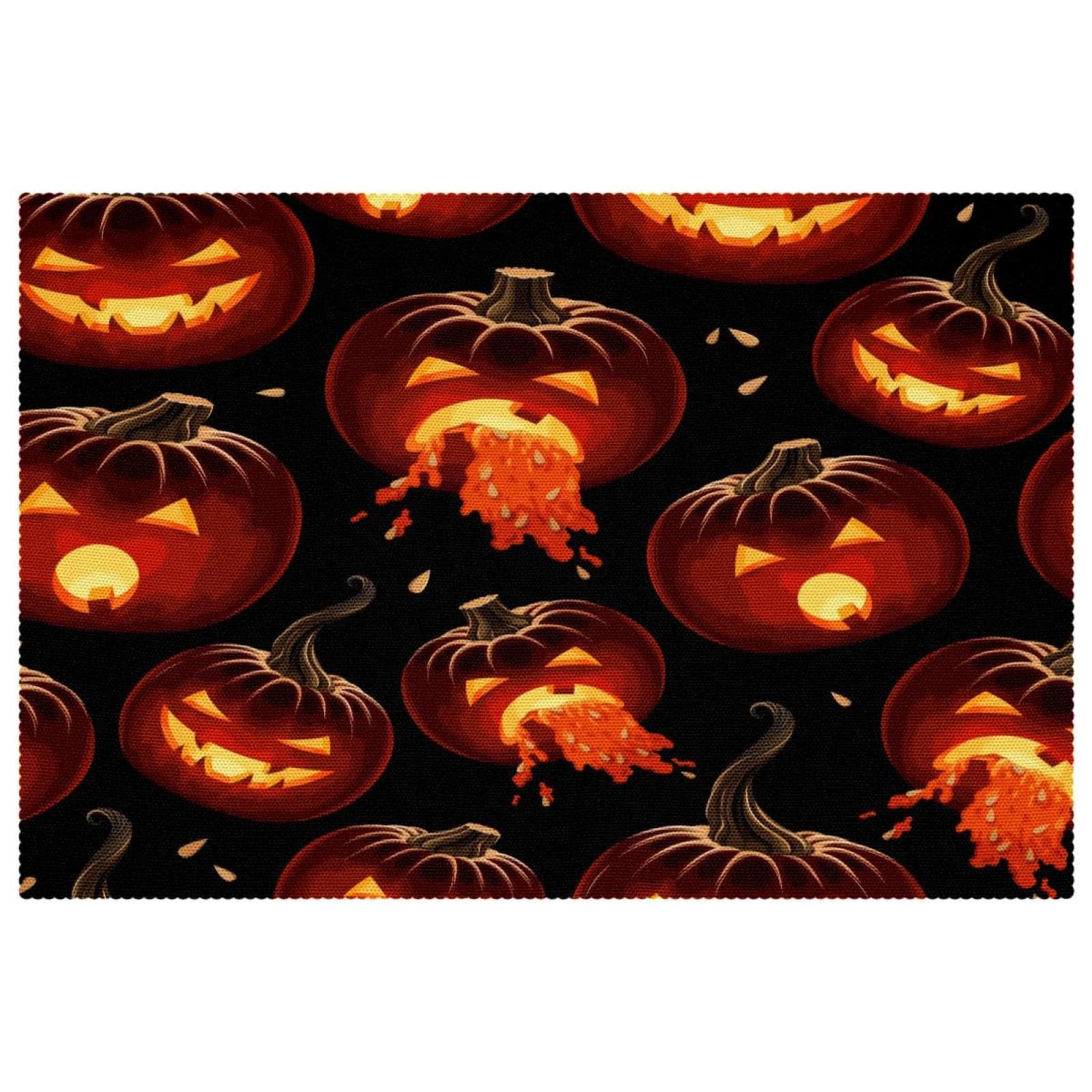 Sets de table citrouilles pour table de salle à manger avec lumières LED