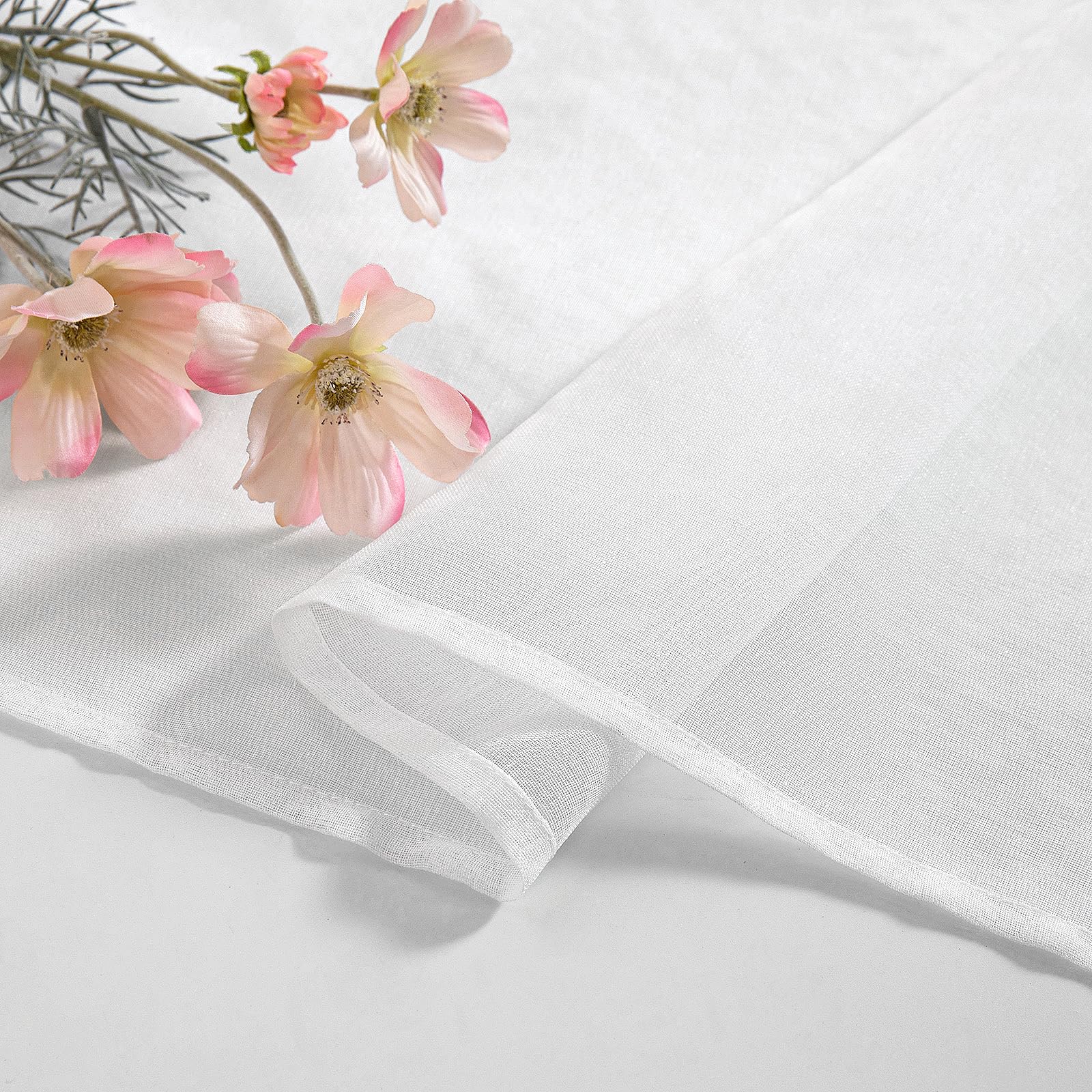 MIULEE Tende Trasparenti in Voile Con Occhielli Morbidi Finestre per Camera da Letto e per Salotto Eleganti Soggiorno 2 Pannelli 102x245cm Bianco