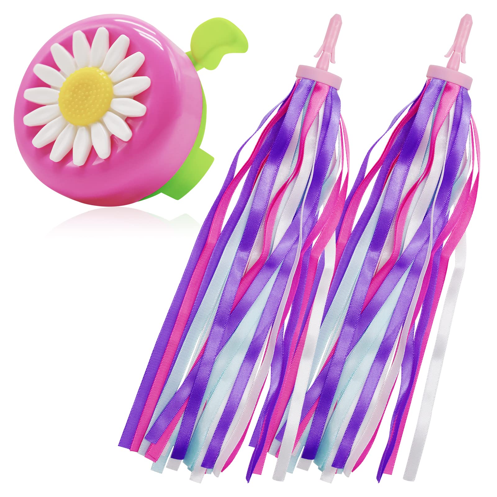 SZXMDKH Campanelli per Biciclette per Bambini, Bici Manubrio Stelle Filanti Streamers, Campanello per Bici Accessori per Bambini, Manubrio Filanti Bicicletta(3 Pezzi)