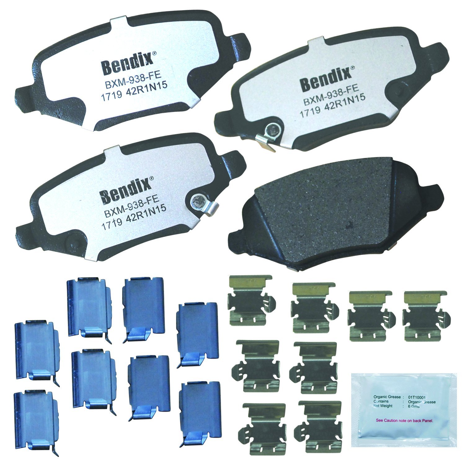 Bendix Fleet Metlok MKD1719FM Semi-Metallic Rear Brake Pads for Chrysler Town &amp; Country 2016-2012, Dodge Grand Caravan 2016-2012, Journey 2013, Ram C/V 2015-2012, Volkswagen Routan 2014