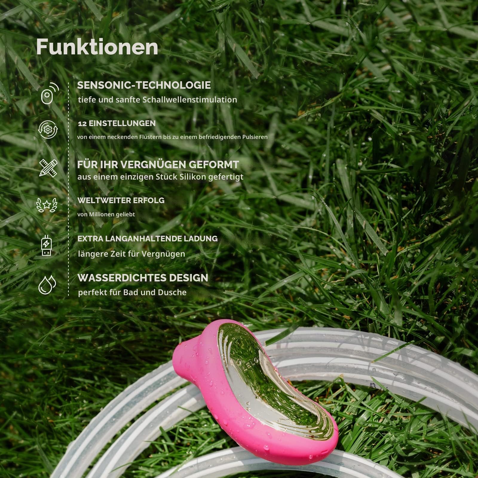 LELO SONA 2 Druckwellenvibrator für Frauen mit Schallwellen, wasserfester Auflegevibrator, oraler Stimulator für tiefere Befriedigung und Klitorisstimulation, Klitoris Sauger für Frauen, Purple