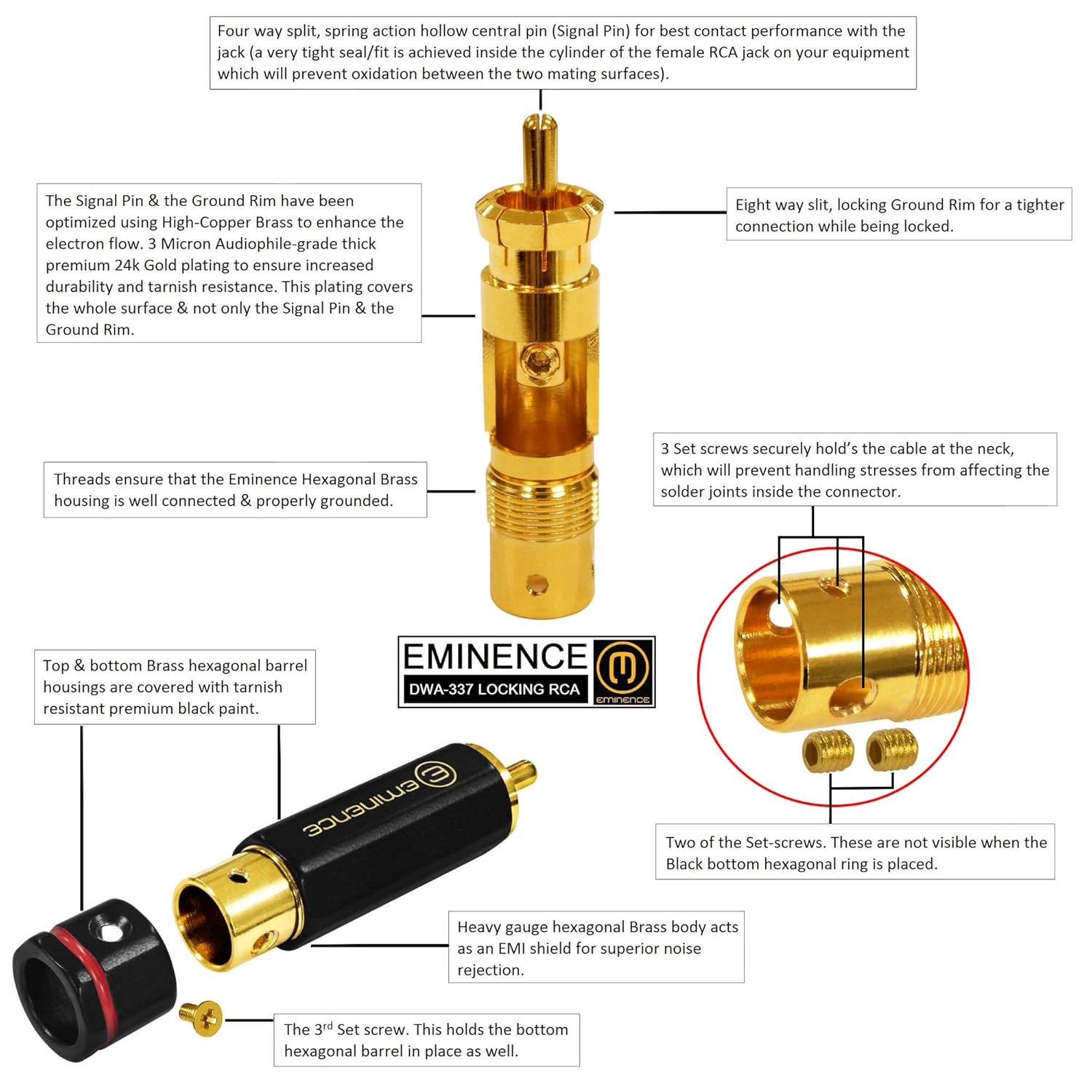 Directional HighDefinition Audio Interconnect Cable Pair Custom Made
