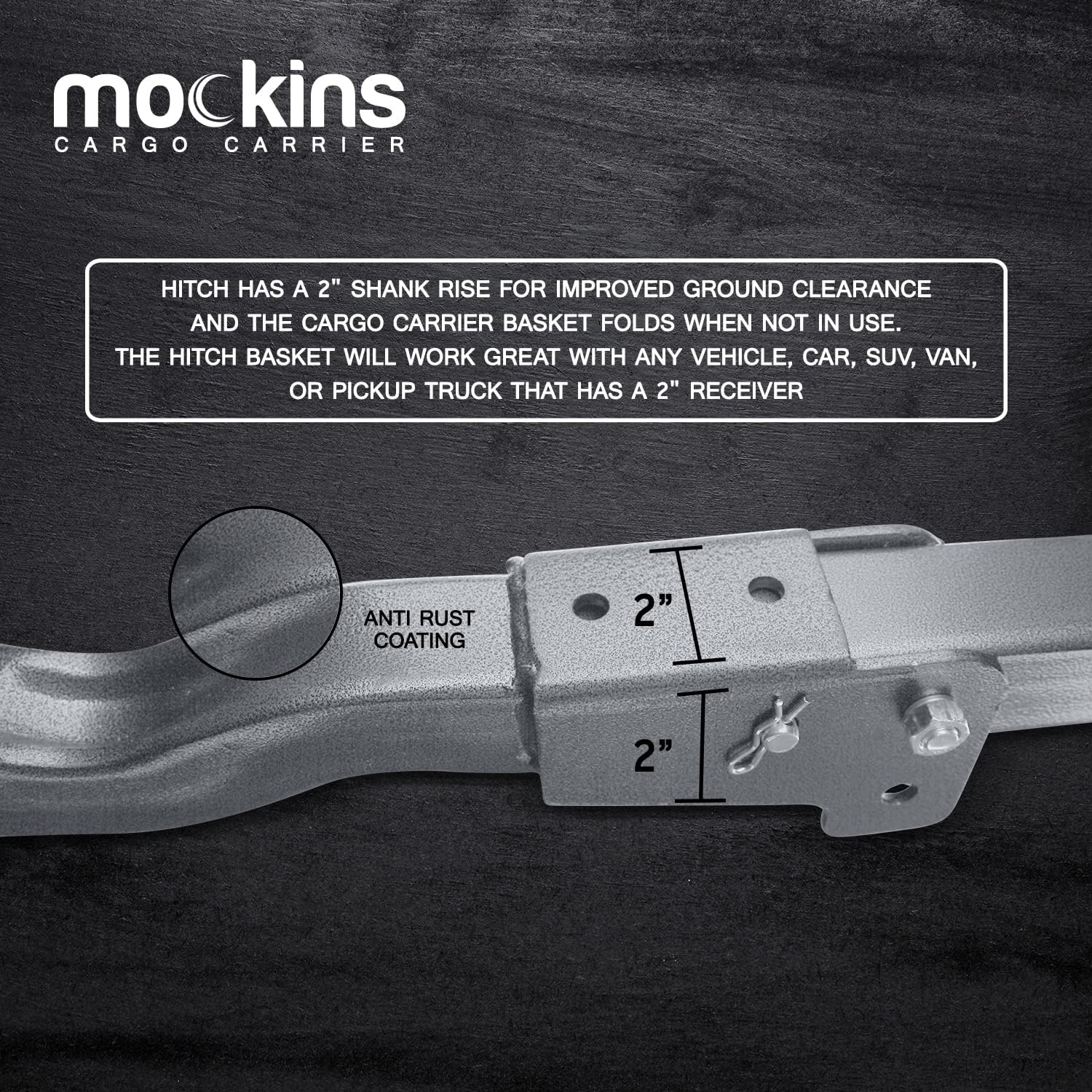 Nеw Prоduсt Mockins 60x20x6 Gray Folding Cargo Carrier Hitch Mount |500 lb Capacity Hitch Rack with Waterproof Cargo Carrier Bag and Net | Trailer Hitch Cargo Carrier | Hitch Mount Cargo Carrier Cargo Trailer