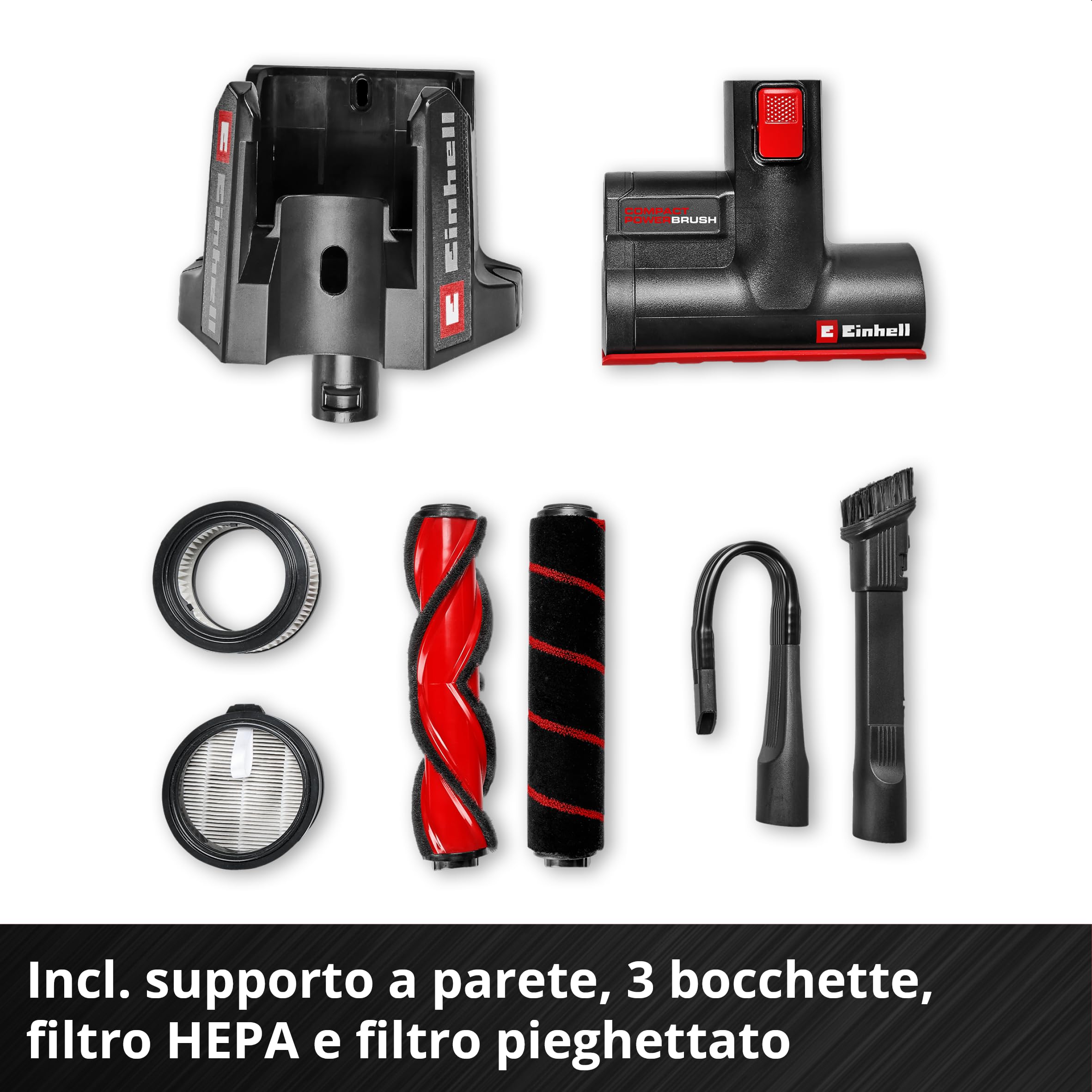 Einhell aspirapolvere senza filo TE-SV 18/270 Li E BL-Solo PXC (18 V, Brushless, 270 mbar, senza sacchetto, 3 velocità, sistema filtraggio triplo, incl. accessori, senza batteria)