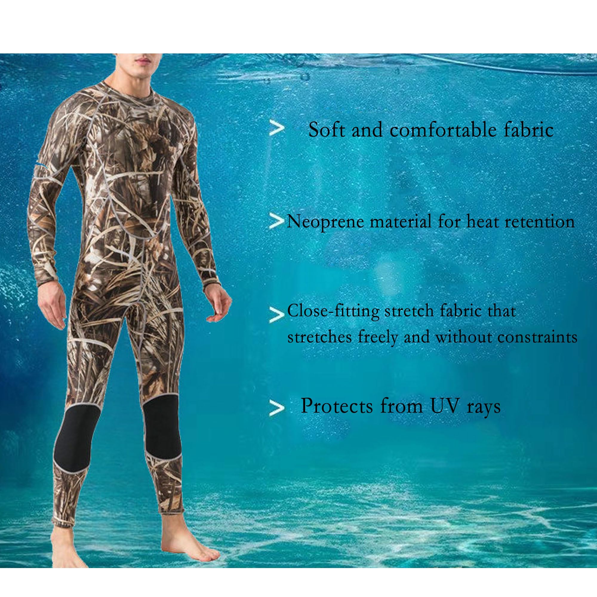 Legou Men's Wetsuit 3mm Thickened Coldproof Warm Camouflage Wetsuit Picture Color 2 M