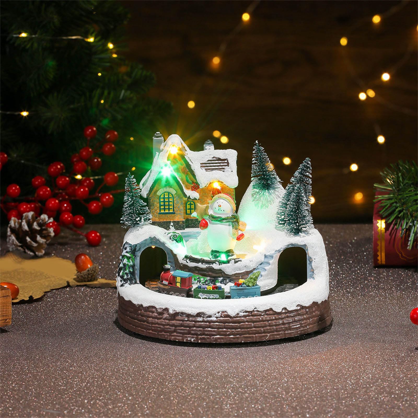 Árbol de Navidad Musical Tren Decorado Elegante Tren De Navidad Exposición Con Luces Y Música Para Un Ambiente Navidad