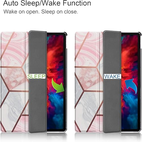 Miniatura 2 de Gylint Funda para Lenovo Tab P11 Pro, plegable folio ultrafino Smart PU Funda de cuero para Lenovo Tab P11 Pro 11.5 pulgadas TB-J706F Geometría