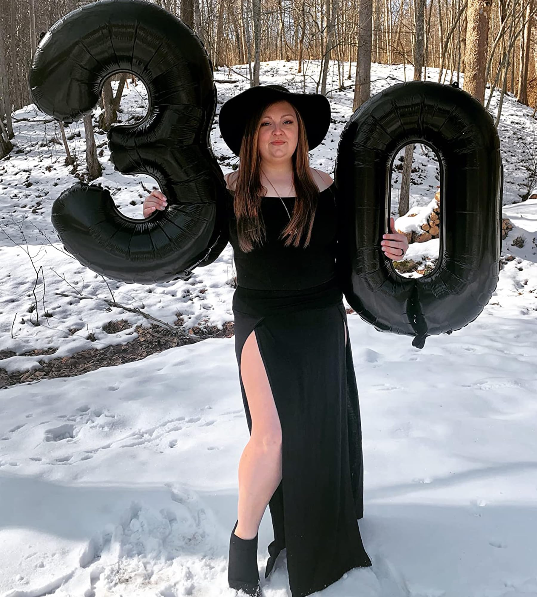 SILUI Women's High Waist Double Slit Sexy Plus Size Thigh Split Flowy Long Maxi Skirt: 3X-Large Plus Black