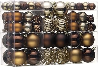 Valery Madelyn Christmas Baubles for Christmas Tree Decorations,100 Pcs Copper Gold Shatterproof Xmas Ball Ornaments Set