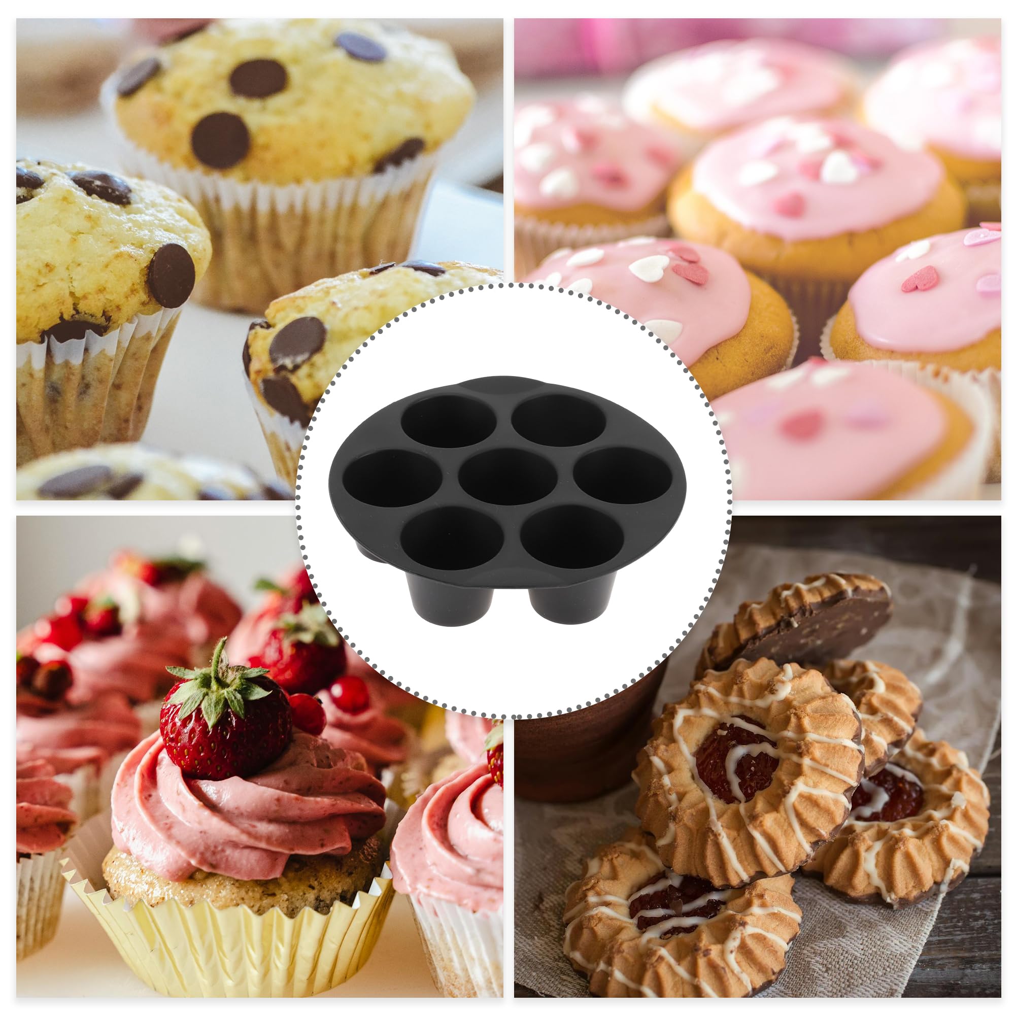 2 szt. 7 kubków silikonowa patelnia do babeczek do frytkownicy powietrznej piekarnik natychmiastowy garnek babeczki Brownies ciasto budyń