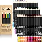 Soucolor 72-Color Colored Pencils for Adult Coloring Books, Christmas Stocking Stuffers for Teen Girl Boys Gifts, Soft Core Color Pencil Set for Kids Art Supplies, Coloring Drawing Sketching Pencils