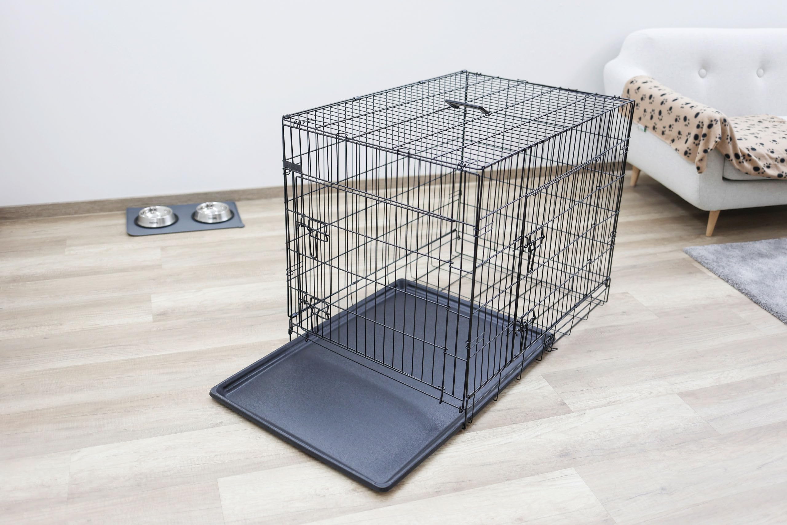 Kerbl Klatka transportowa dla psa 76 x 54 x 64 cm czarna 2 drzwi