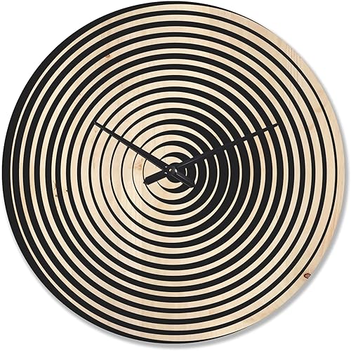 Reloj de pared de madera moderno con ilusión óptica monocromática, grande, decorativo, moderno, reloj de pared de gran tamaño para decoración de