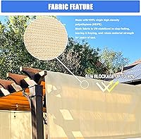 Vista 5 de Alion Home Funda universal transpirable para pérgola – Toldo de repuesto para pérgola – Cubierta de parasol ajustable para exteriores con varillas