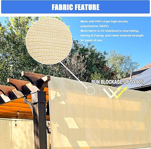 Miniatura 5 de Alion Home Funda universal transpirable para pérgola  Toldo de repuesto para pérgola  Cubierta de parasol ajustable para exteriores con varillas