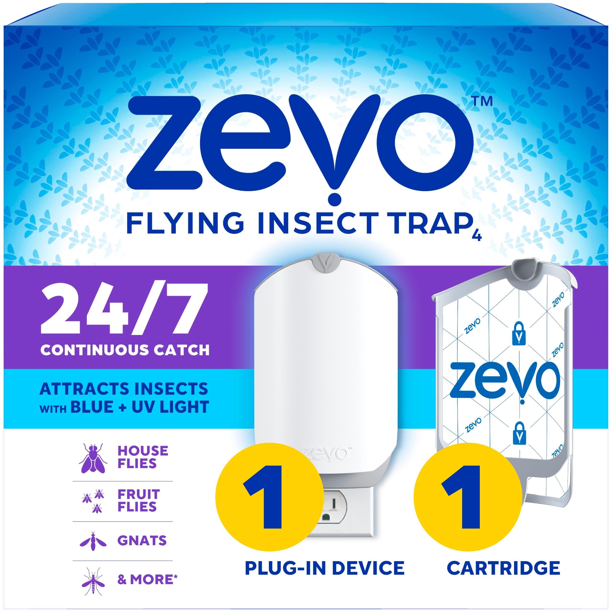 ZEVO Electric Flying Insect Trap Starter Kit - | Mosquito Killer| Fruit Fly Trap | UV Light attracts Insect |