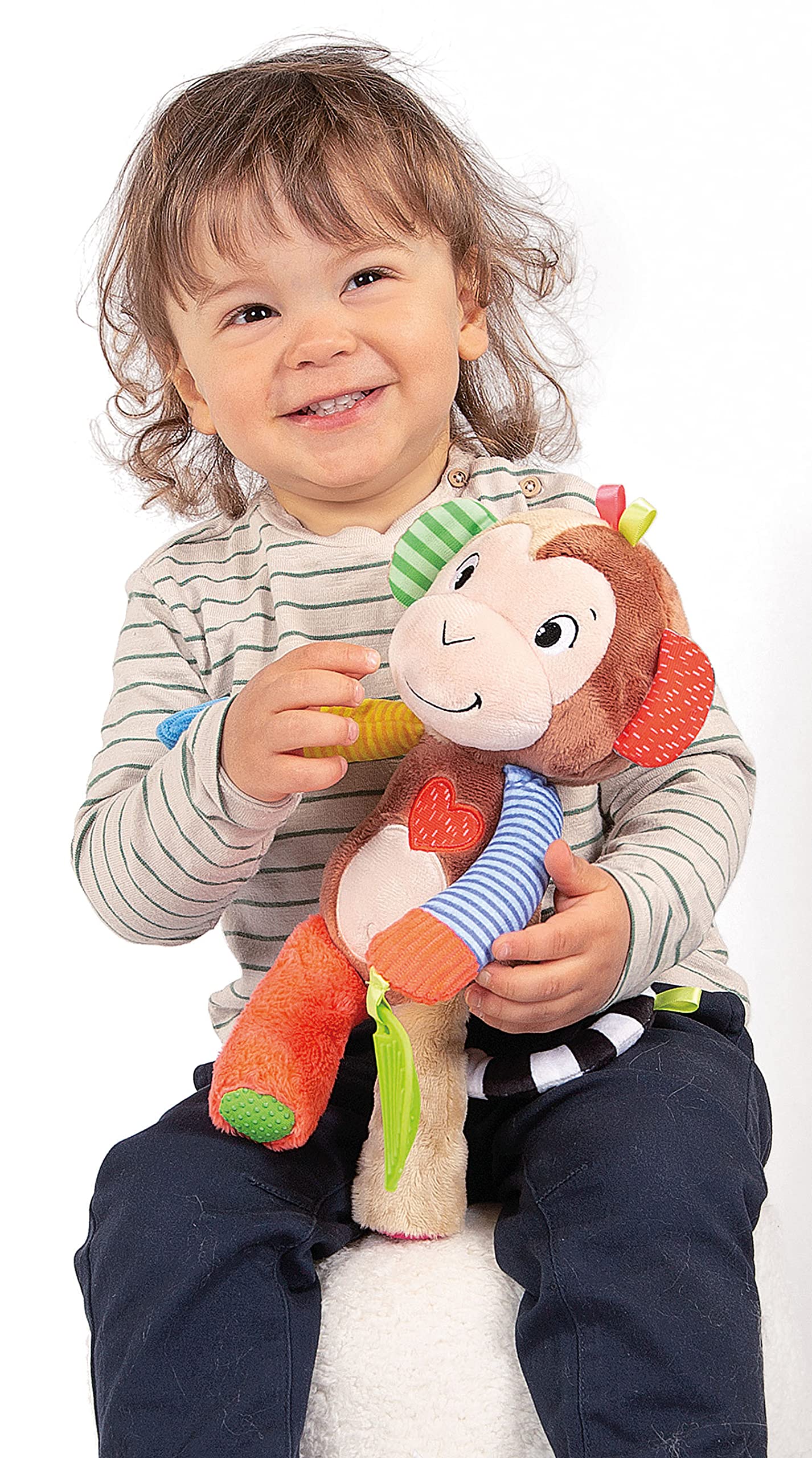 Clementoni Baby Scimmietta Canta Gioca e Impara, Peluche Interattivo Parlante in Italiano per Bambini di 3+ Mesi, Stimola Lo Sviluppo Sensoriale e Cognitivo, 100% Lavabile, Lingua Italiana, 17673
