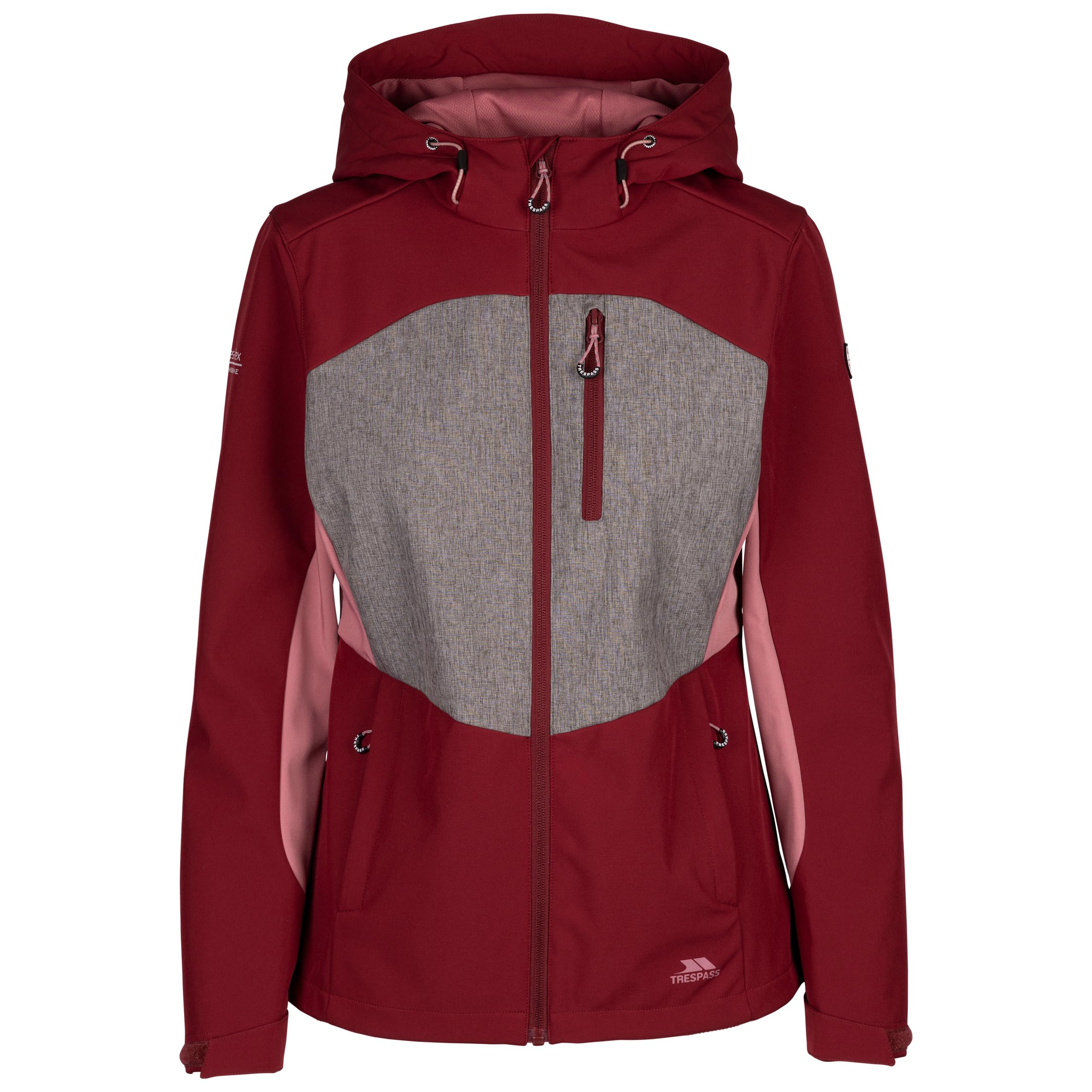 Trespass Women's Dark Cherry Softshell Jacket Tp75 Eckwood In Size - 16