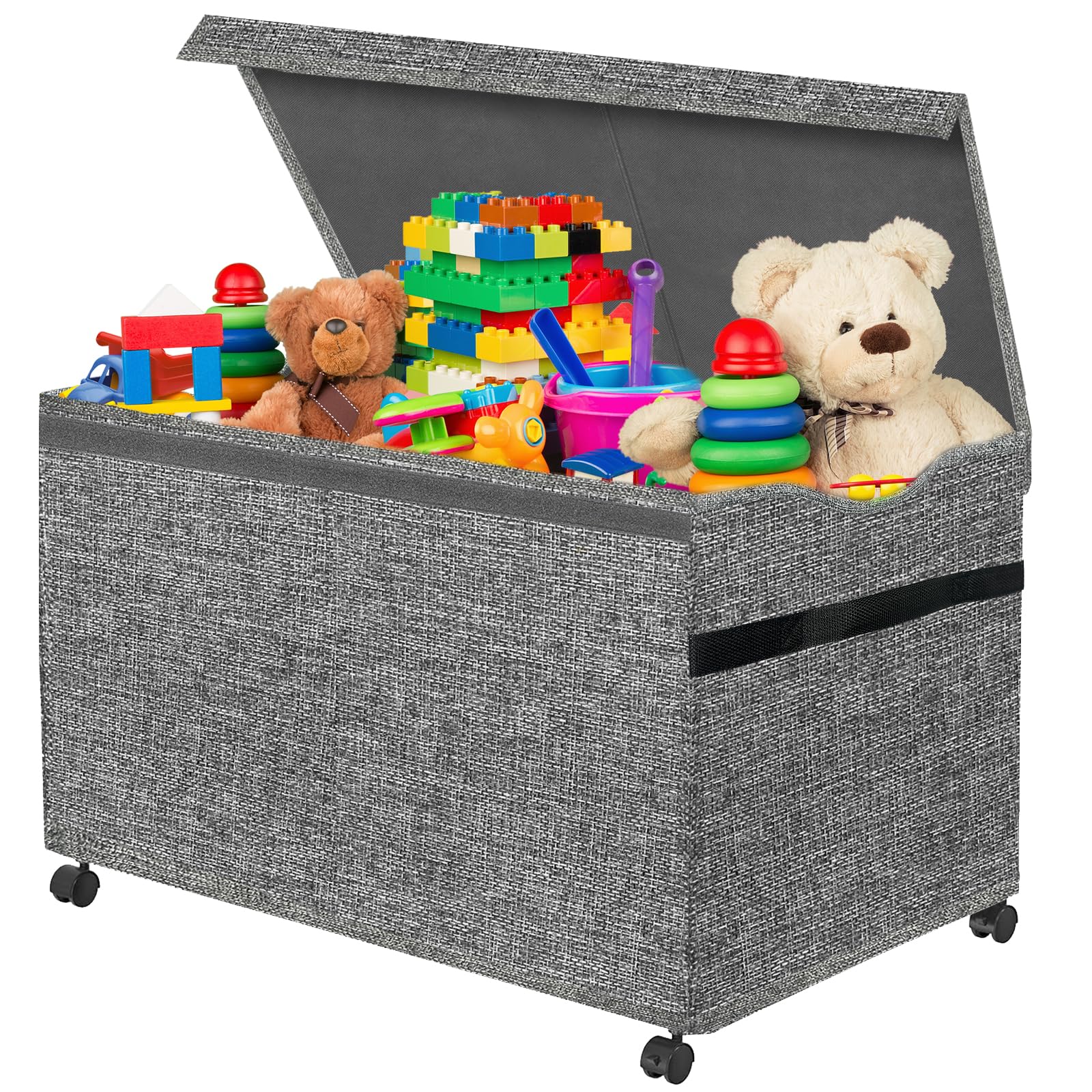 Boîte de rangement avec roues Avec couvercle Transparent 60 L (6 Unités