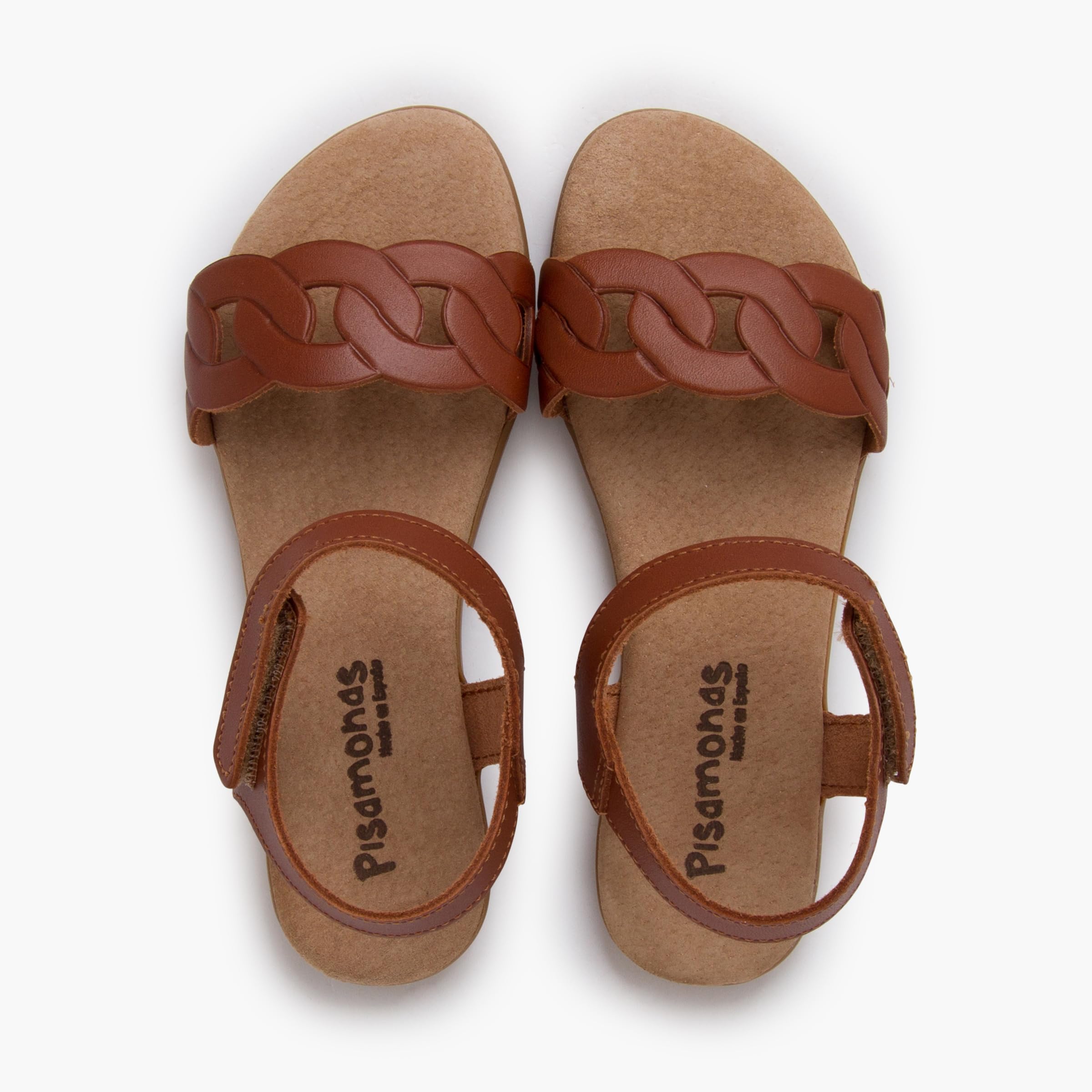 Pisamonas Sandalias Piel Eslabones Tira Adherente
