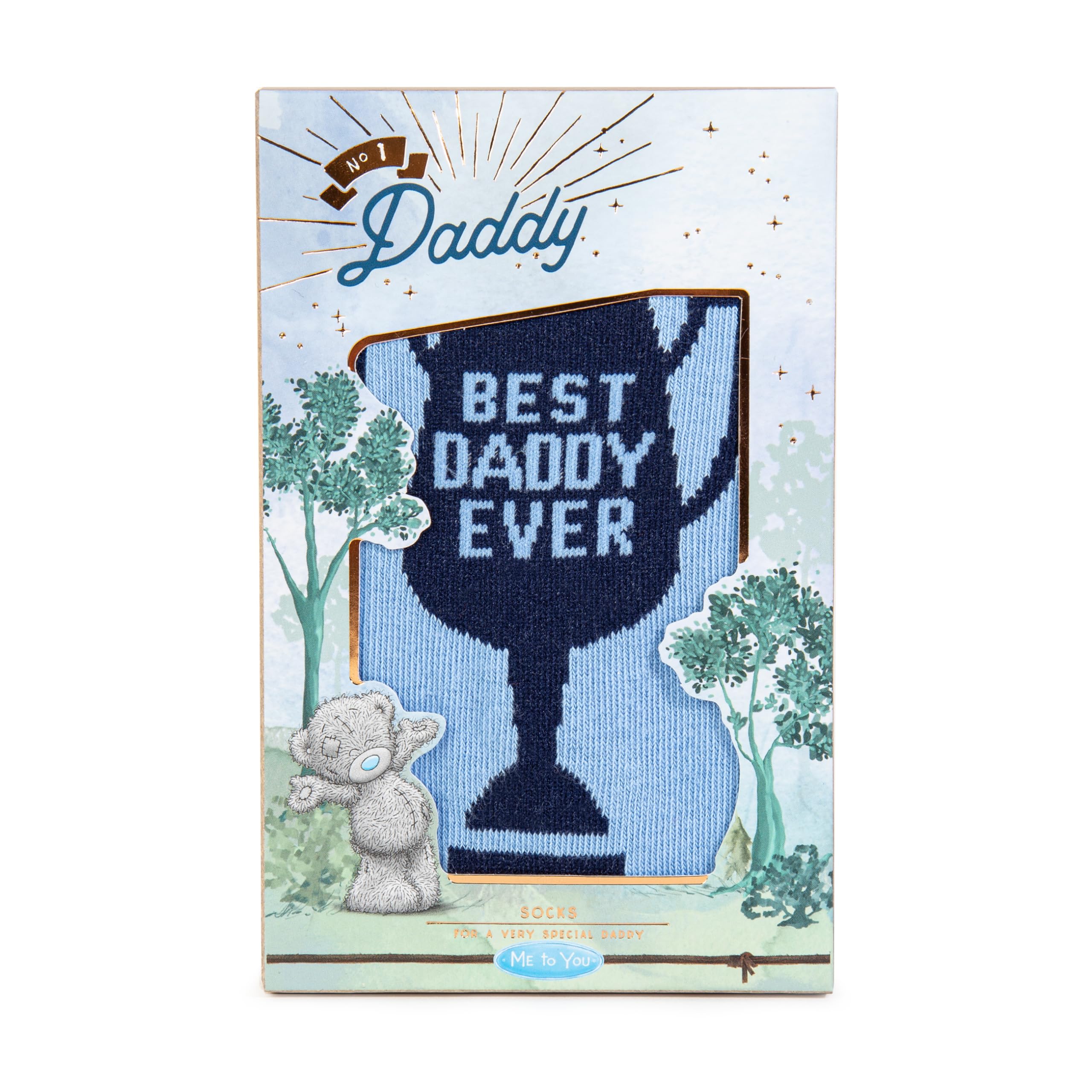 Me To You Men's Grey, Blue, Navy Blue Tatty Teddy Father's Day 'Best Daddy Ever' Socks - Official Collection Fgl01019,