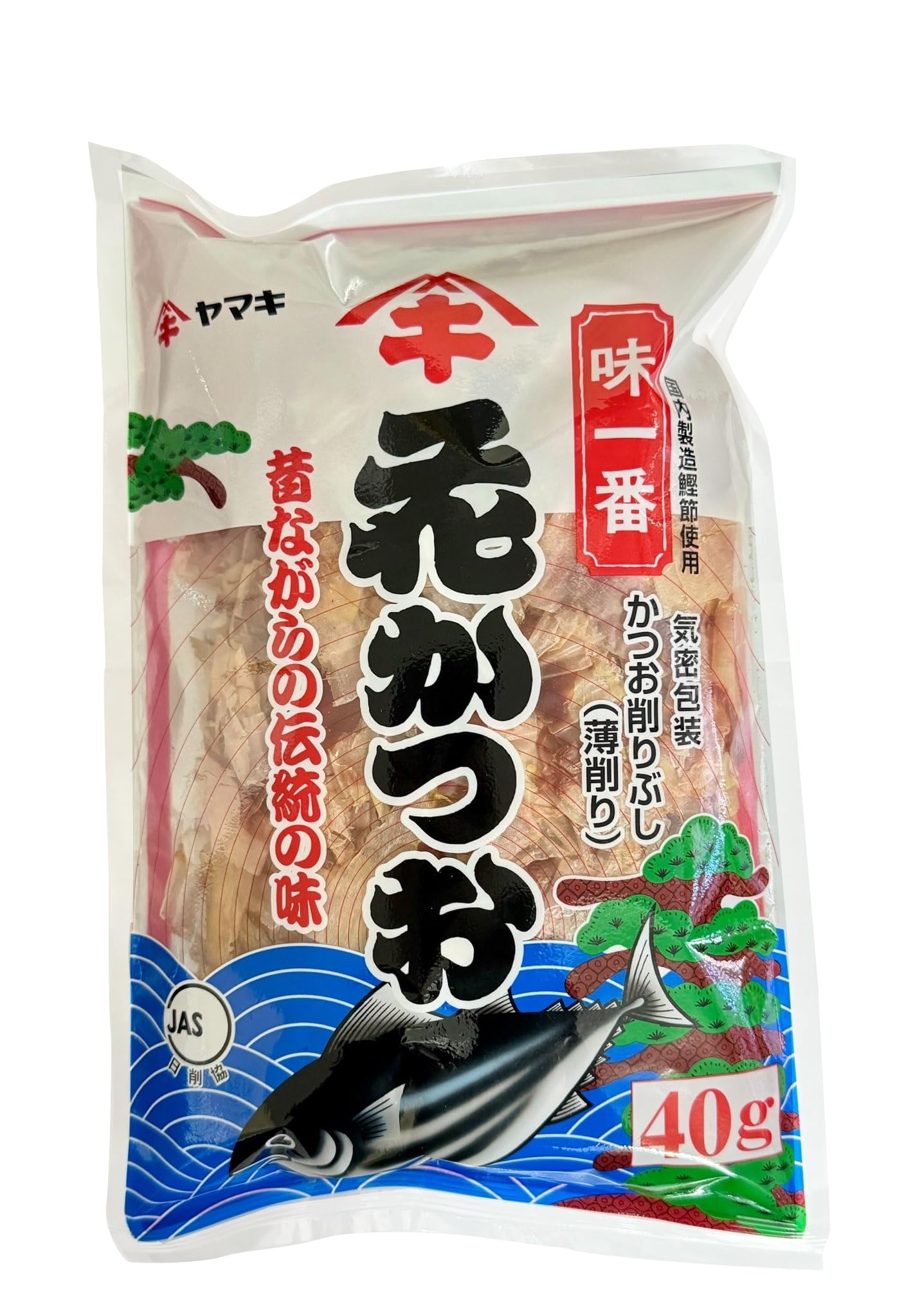 Yamako Katsuobushi Copeaux de Bonite Katsuo pour Bouillon Japonais Dashi, 40g, Fabriqué au Japon