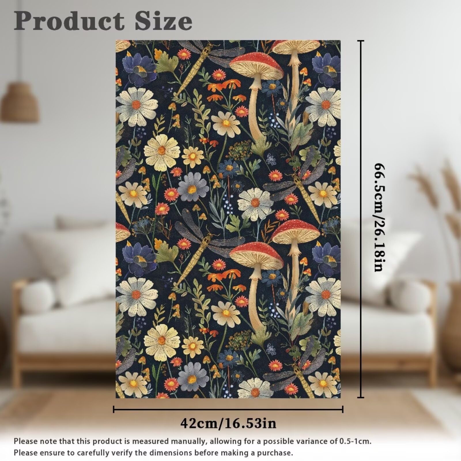 Xorudoydet Mushroom Daisy Leaf Print Recliner Headrest Protectors, Anti-Wear Sofa Headrest Protective Cover for Furniture Slipcovers Headrest Cover for Sofa Furniture Chair Theater Seat