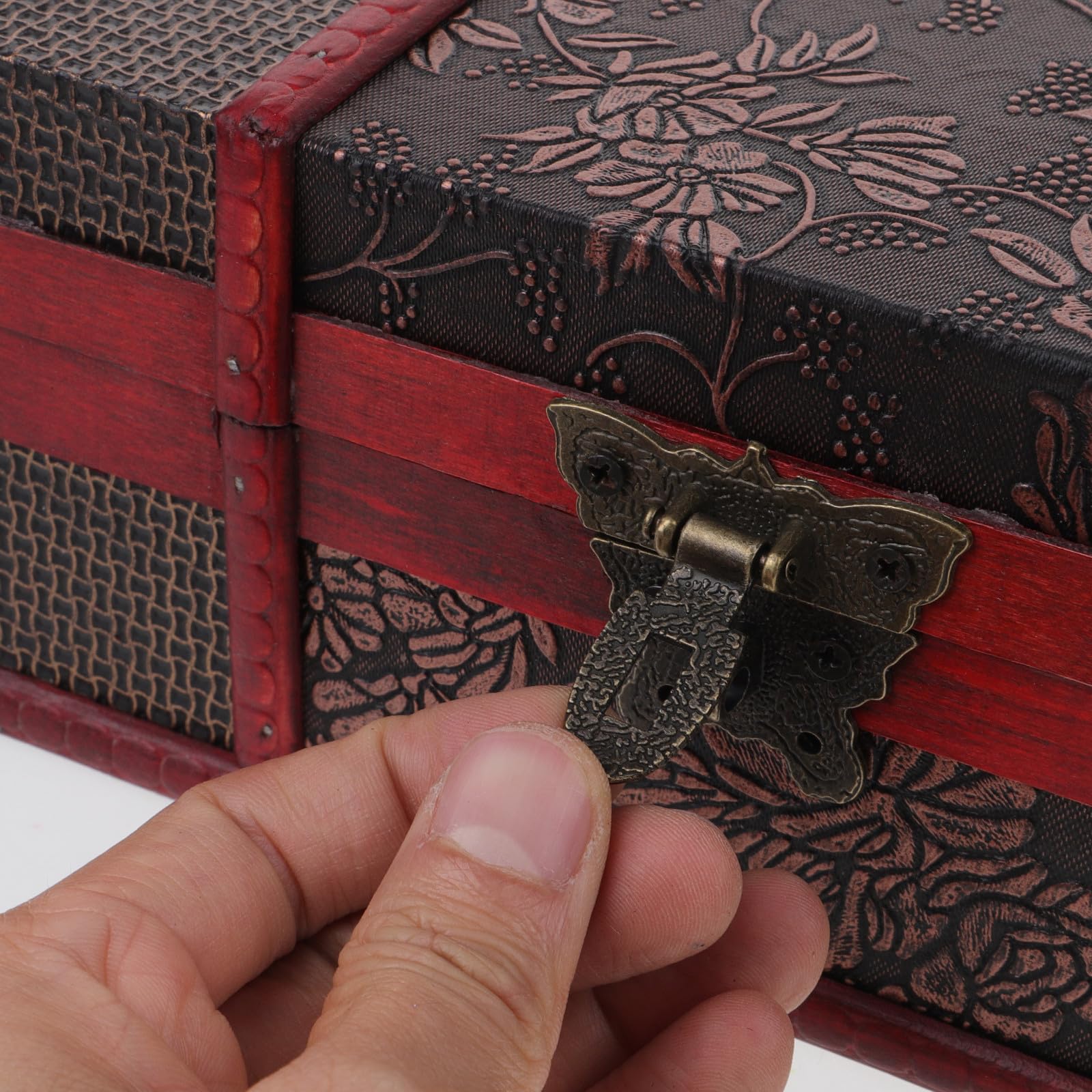 Alasum Bibelbox mit Schloss Dekorative Aufbewahrungsbox für Schmuck und Kleinigkeiten Vintage Holzbox Schützende Haushaltsbox für Zuhause und Kirche