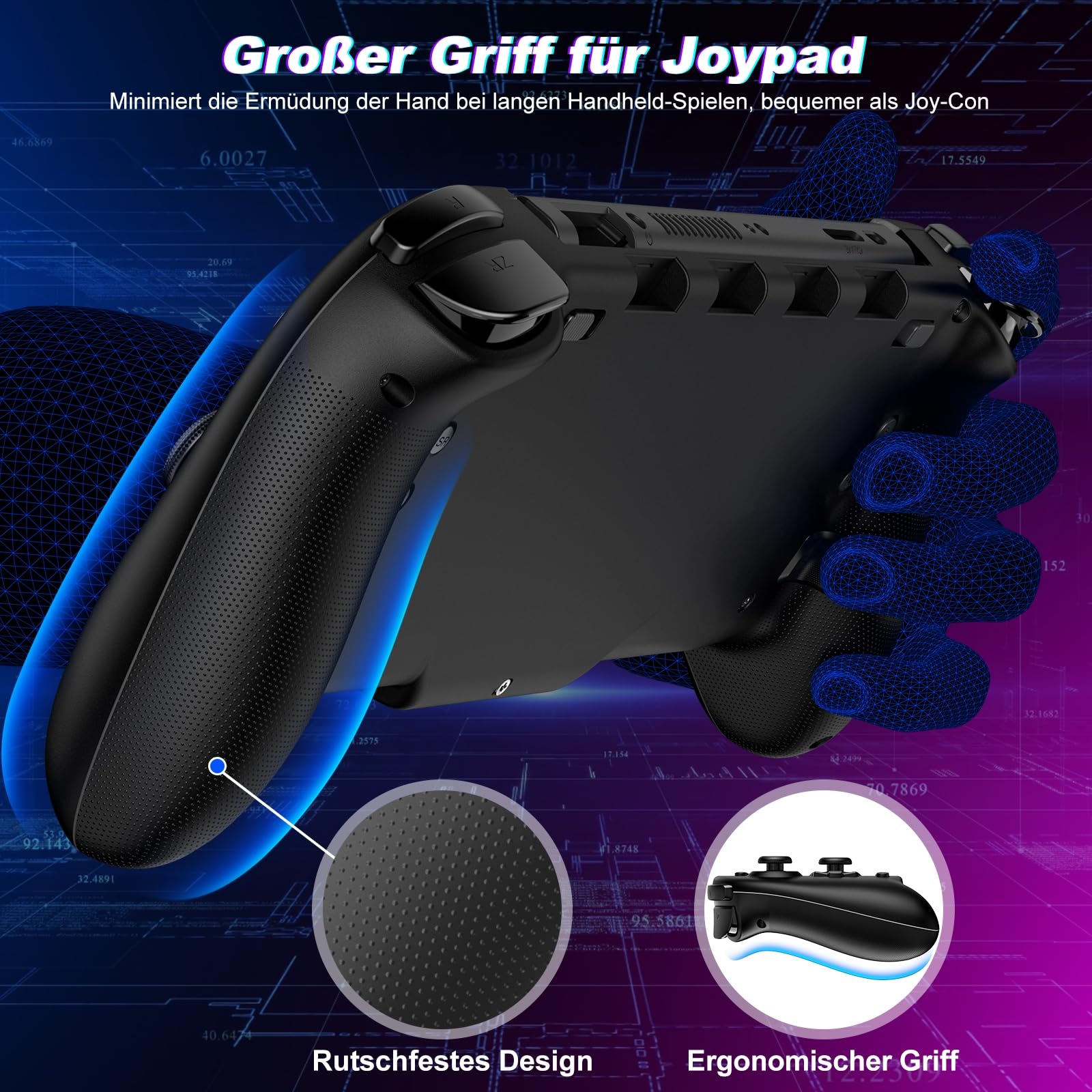 Elegamefy Switch Pro Controller, controller di commutazione manuale con turbo/1000 mAh/giroscopio a 6 assi, vibrazione/interruttore wireless programmabile, per Nintendo Switch/OLED