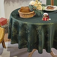 Vista 16 de MikiUp Mantel rectangular de Navidad de jacquard, mantel de tela metálica brillante con copos de nieve de Navidad, impermeable y lavable, mantel