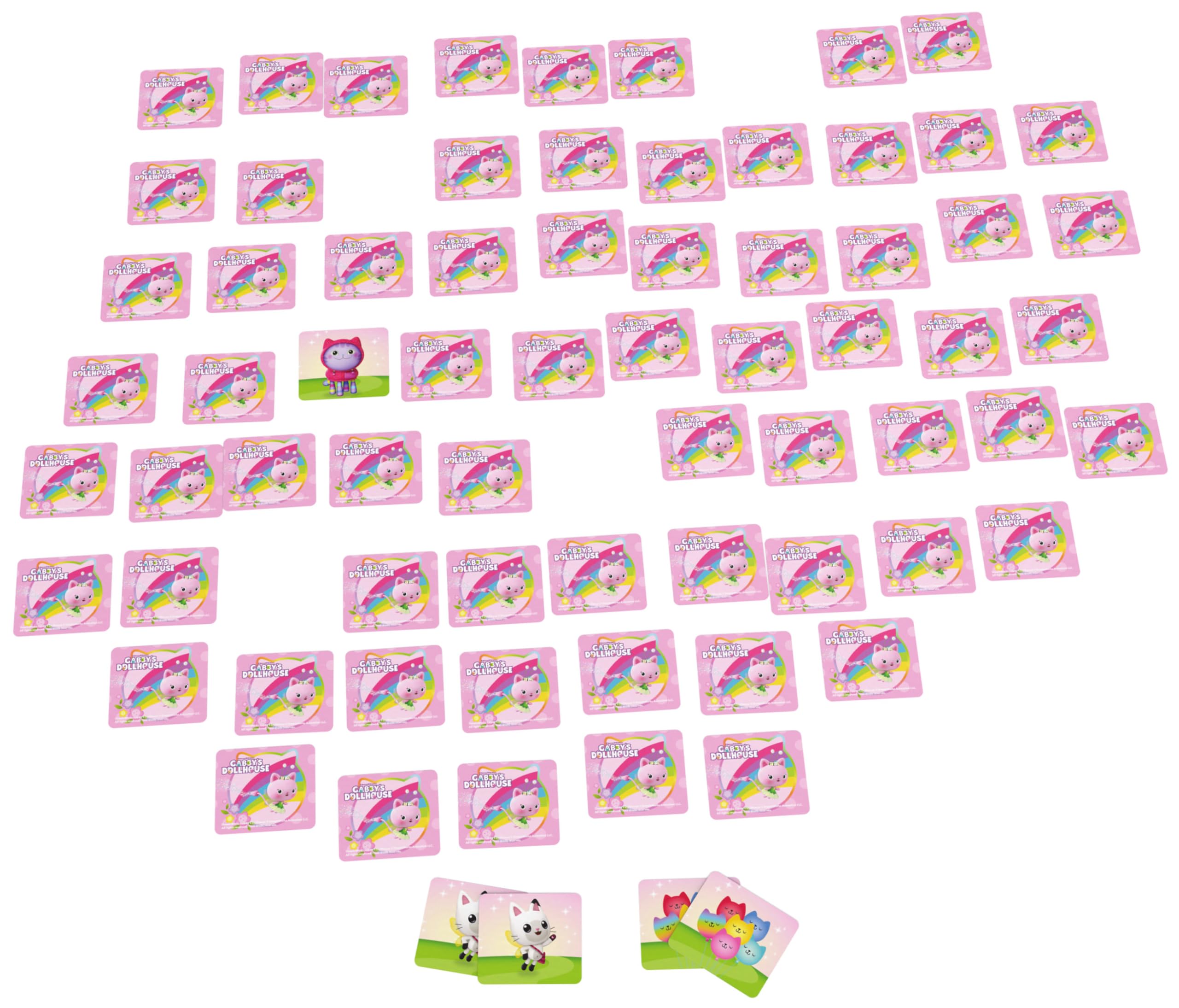 Spin Master Games Gabby’s Dollhouse, Memory Match Card Game in Mini Tin Pre-school Girls’ Matching Board Game Easy Family Learning Toy, for Kids Aged 3 and up