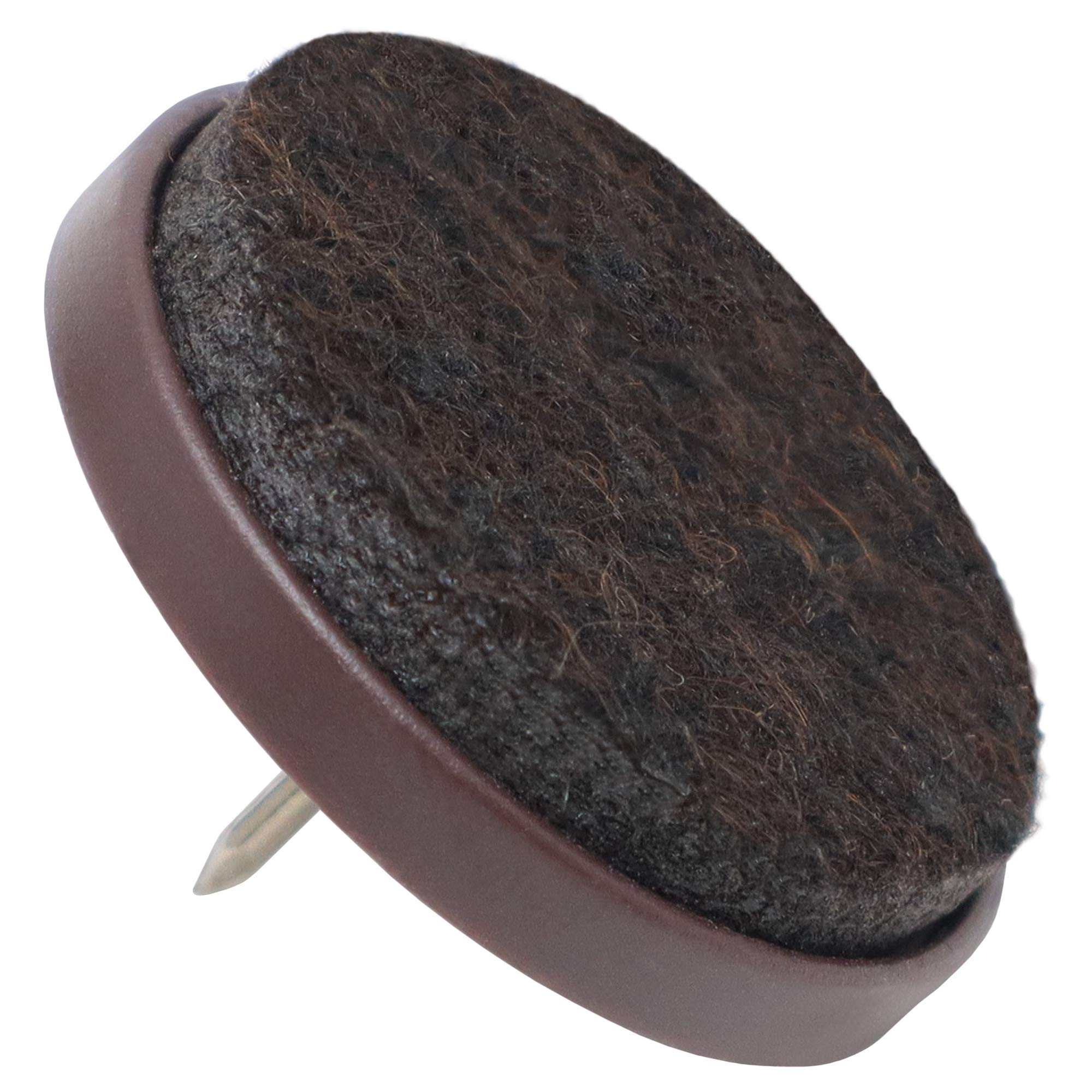 Adsamm® / 100 x Almohadillas con clavo / Ø 35 mm / marrón / redondas / Patas de muebles con clavo de la máxima calidad de Adsamm®