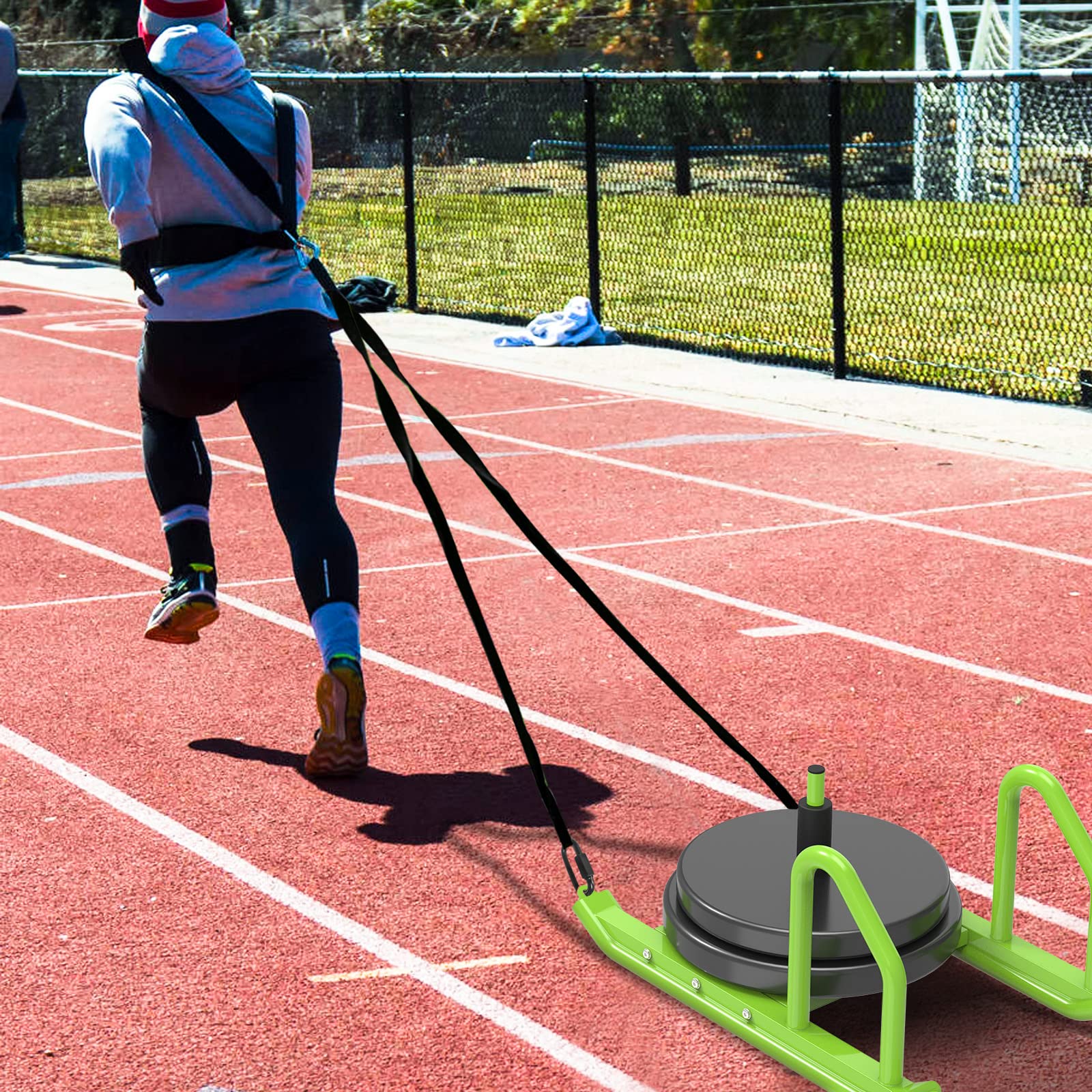 Kipika Traîneau d'entraînement, Luge d'entraînement de Fitness, Luge d'entraînement de Vitesse pour l'entraînement en Plein air, améliore la Vitesse et la Force Musculaire, Convient pour Les plaques