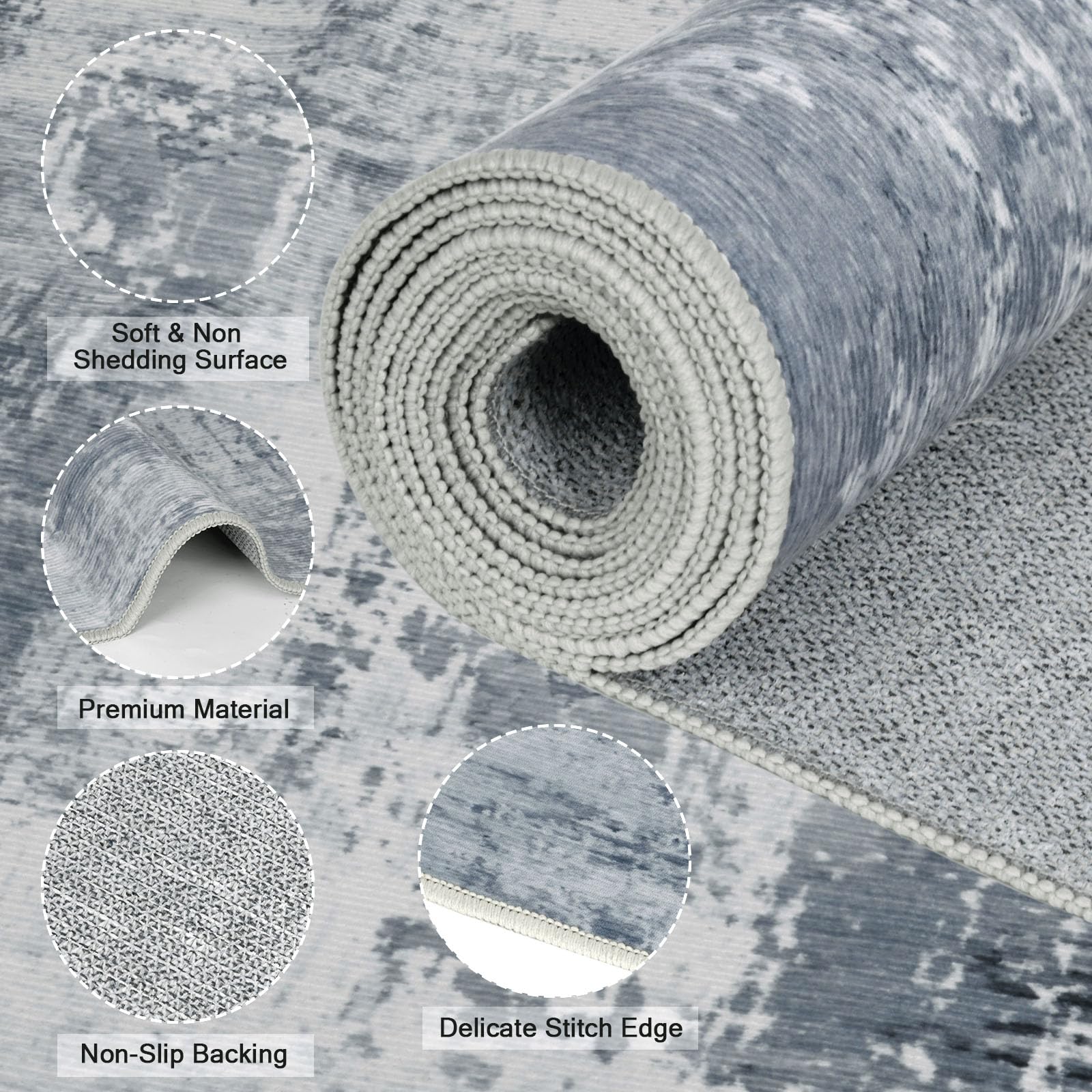 Aolawco Hallway Runner Rug, 65x180cm Non-Slip Carpet Runners - Image 3