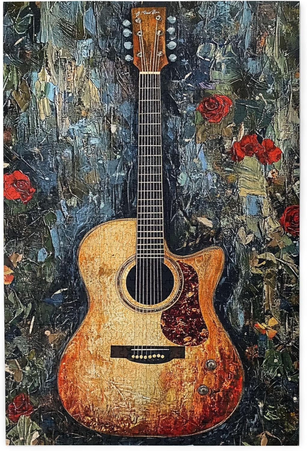 Retro Guitar Puzzles for Adults 1000 Pieces,Ideal for Relaxation and Family Fun,Relieve Stress and Enjoy The Fun of Solving Puzzles,Classic Guitar Wooden Jigsaw