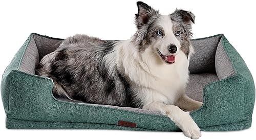Miniatura 9 de Hollypet Cama Ortopédica Rectangular para Perros Medianos, Camas de Espuma de Caja de Huevos de Apoyo para Mascotas con Funda Impermeable Extraíble