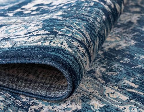 Miniatura 6 de Unique Loom Oslo Collection - Alfombra de área Osterbro (3 pies x 13 pies, azul marinobeige)