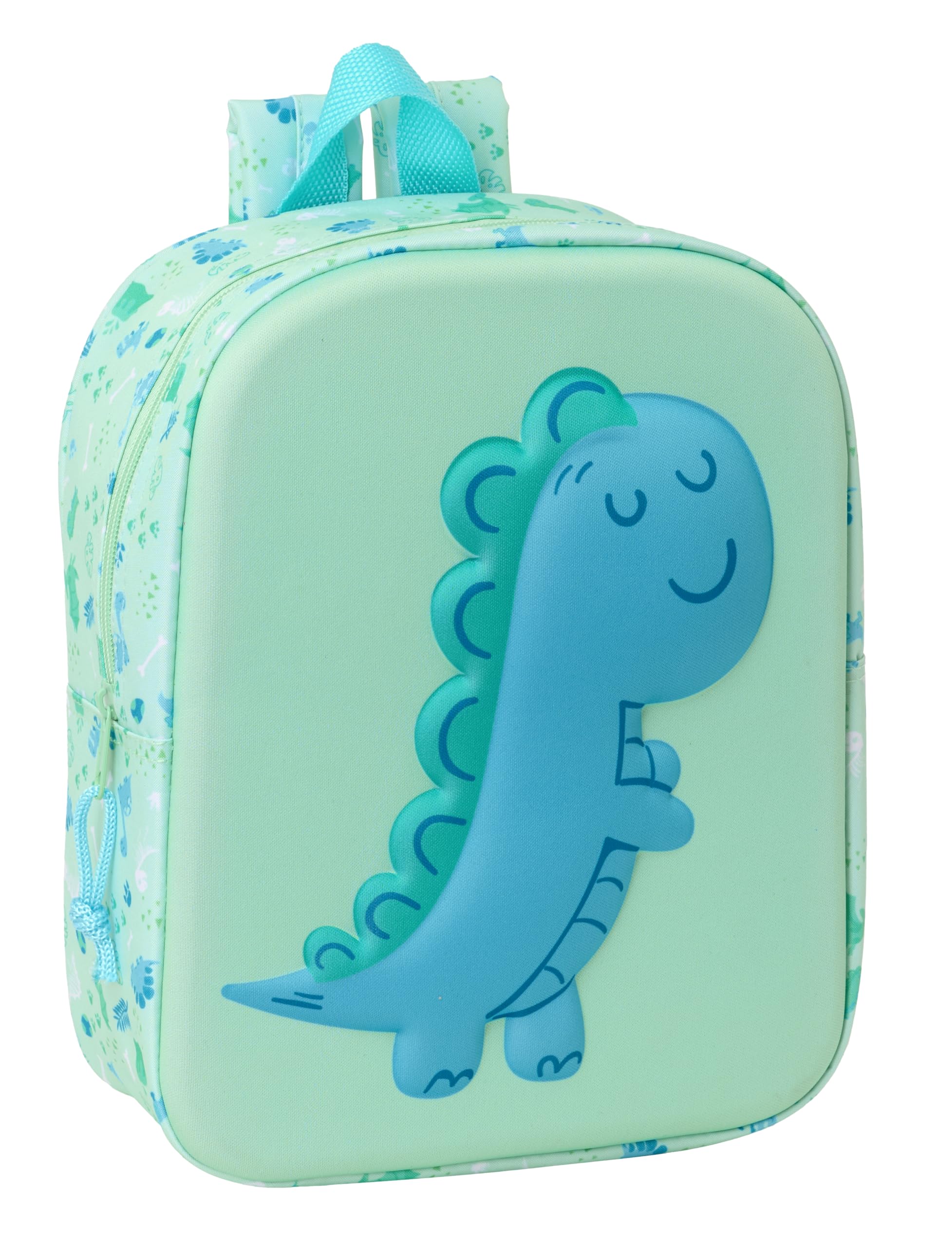 Safta DINO 3D Nursery Backpack, Adaptable to Cart, Easy Cleaning, Ideal for Children of Different Ages, Comfortable and Versatile, Quality and Resistance, 22 x 10 x 27 cm
